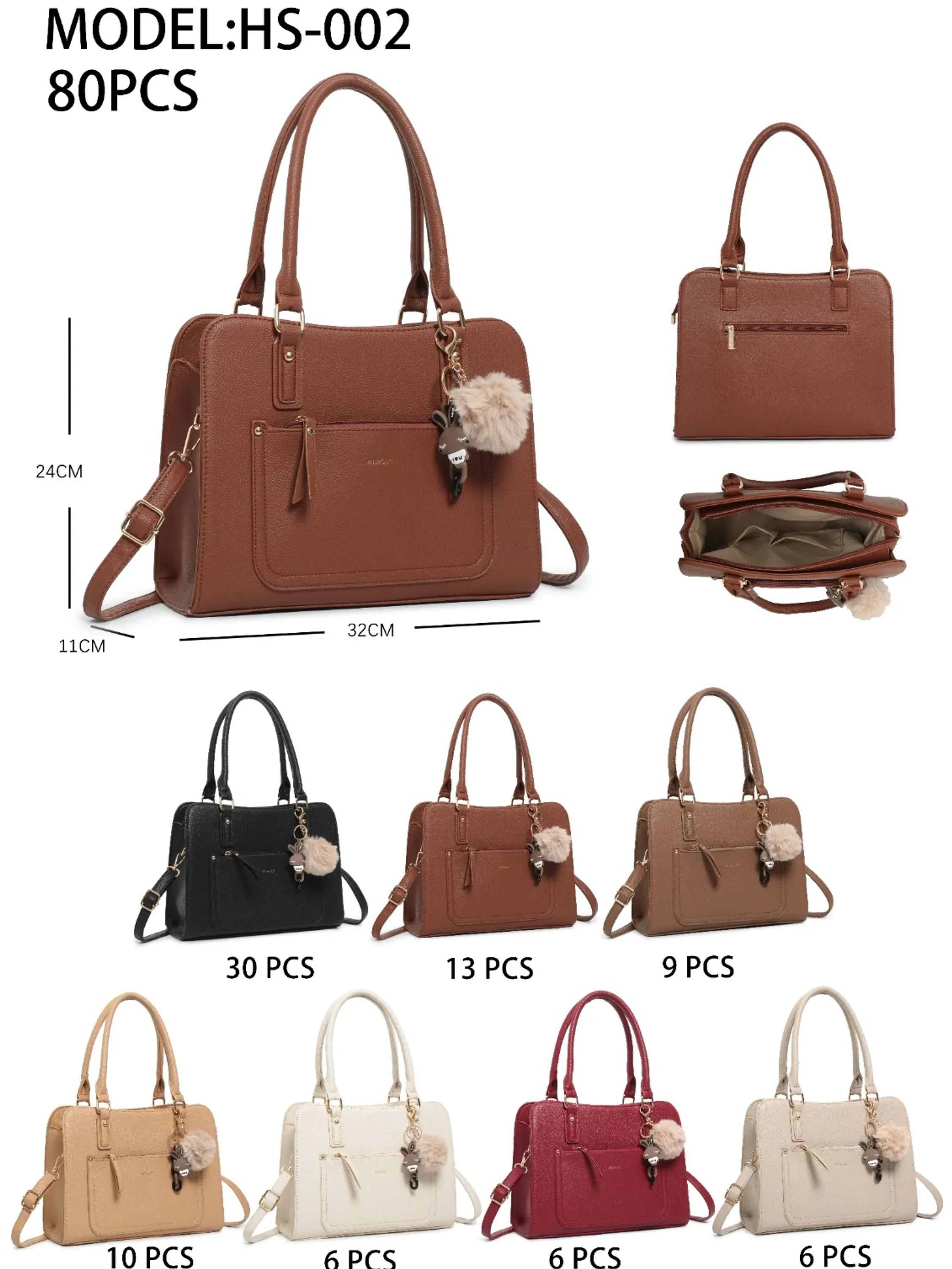 Bolsa feminina grande couro PU - HS-002