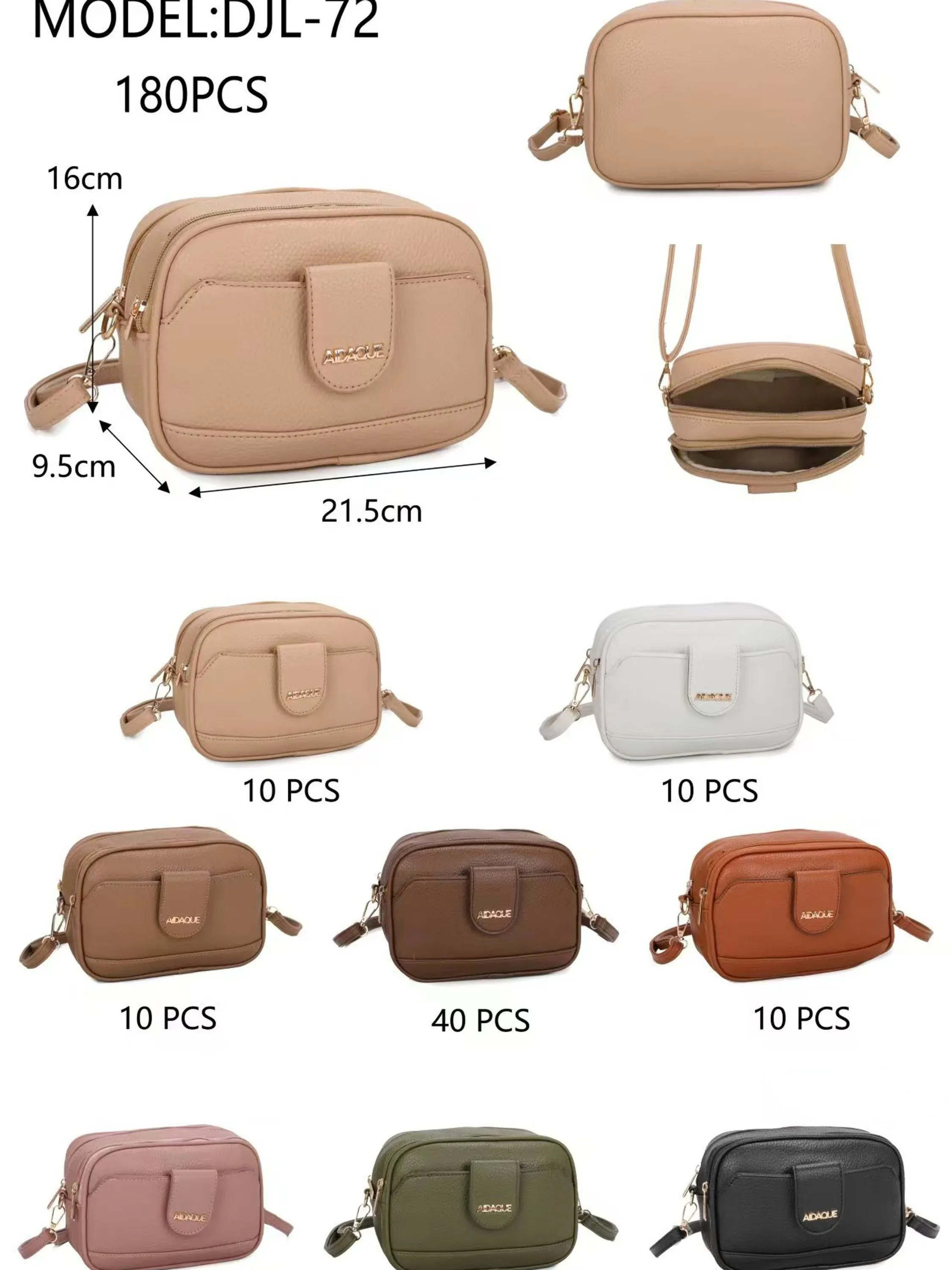 Bolsa feminina transversal couro PU - DJL-72