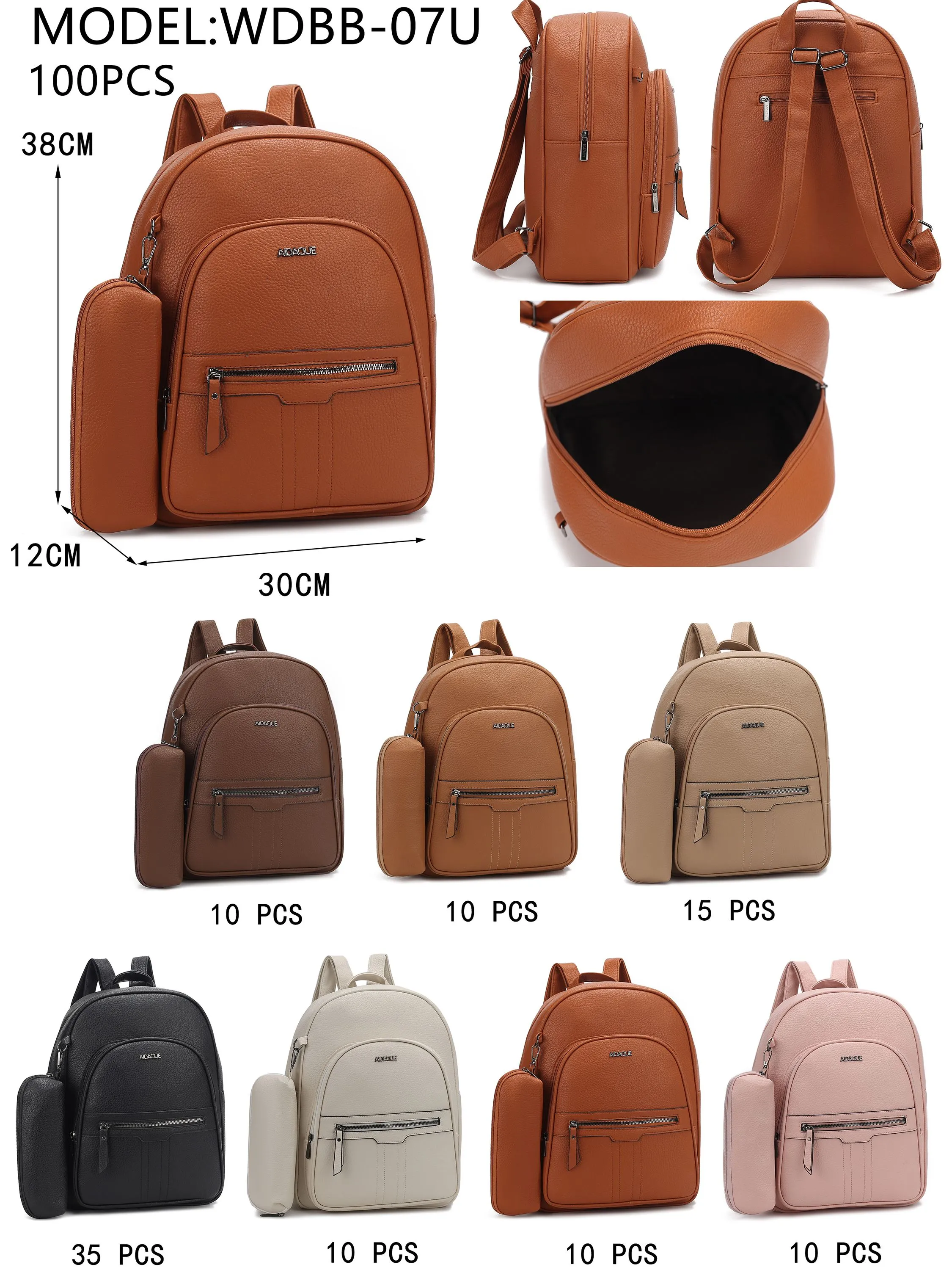 Mochila com estojo couro PU - WDBB-07U