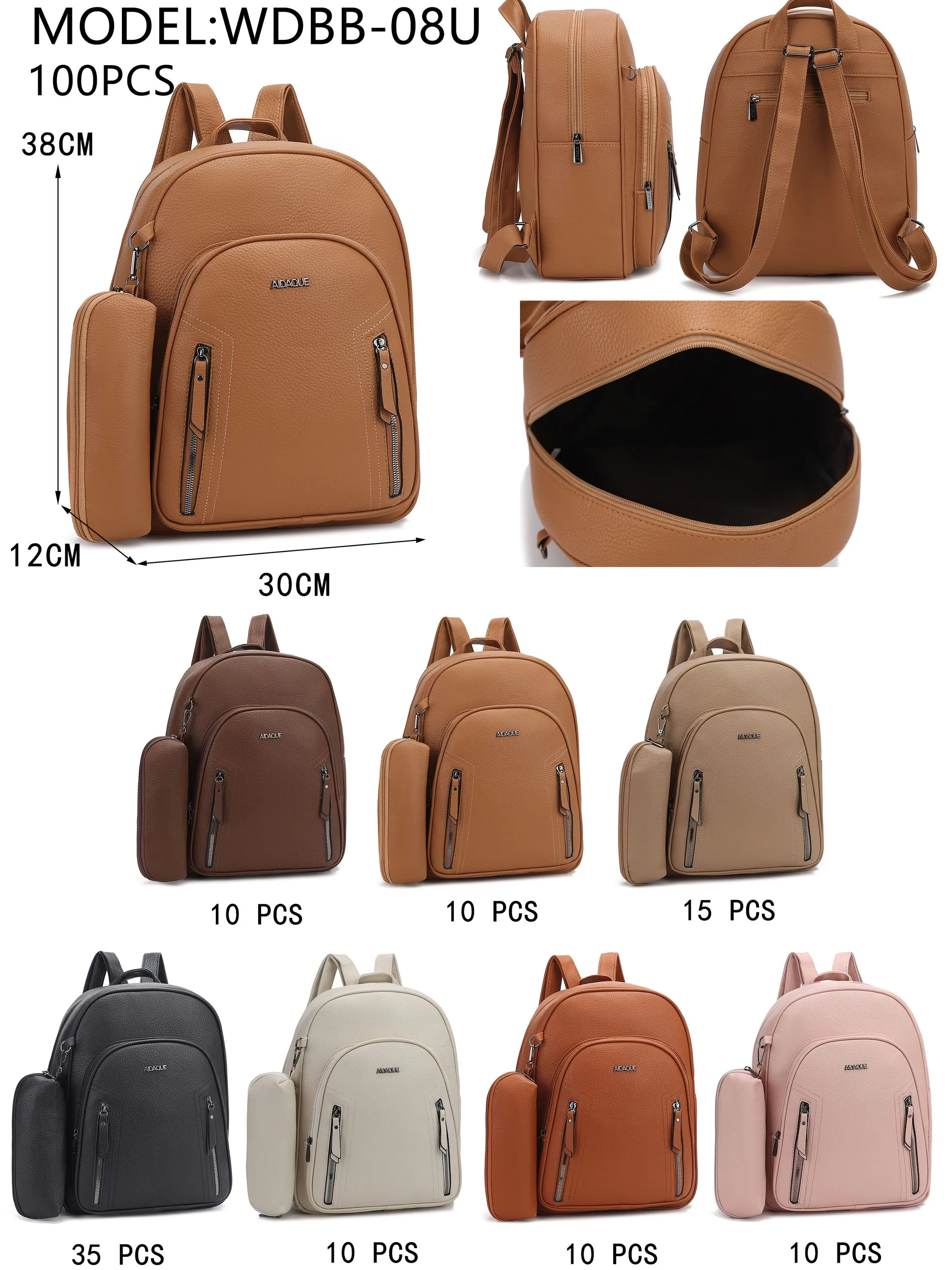 Mochila com estojo couro PU - WDBB-08U