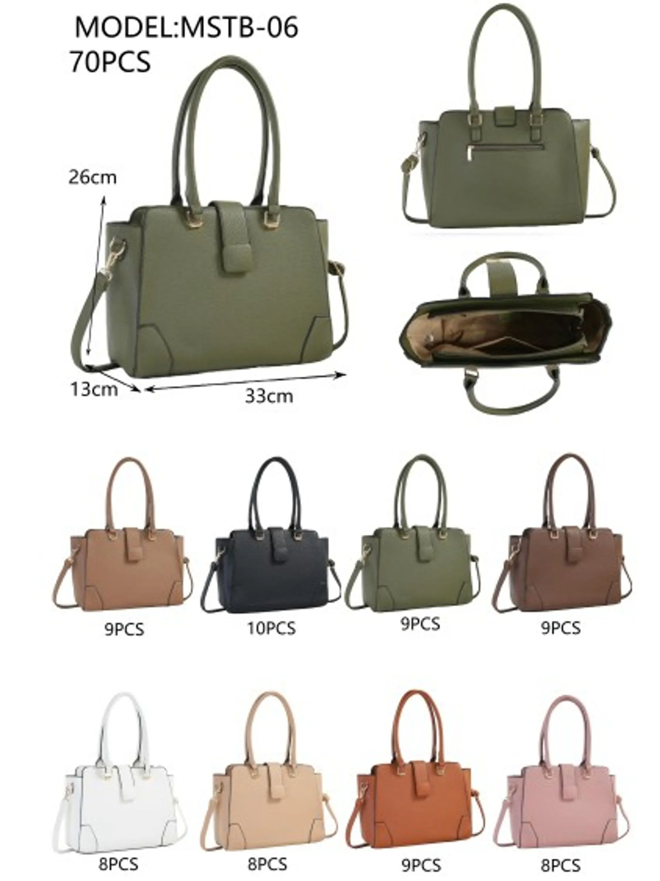 Bolsa feminina grande couro PU - MSTB-06