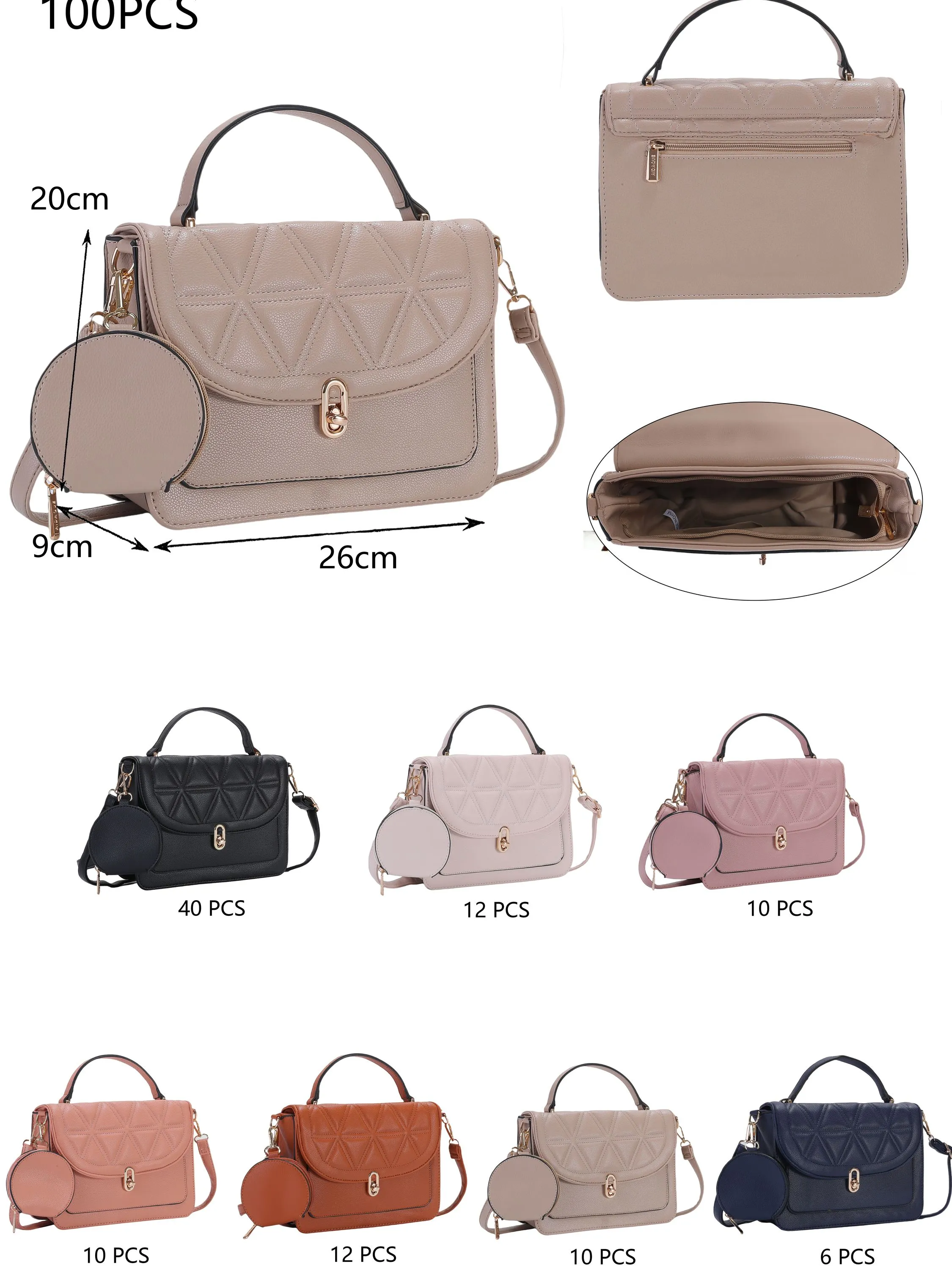 Bolsa feminina couro PU com carteirinha -DSKG40