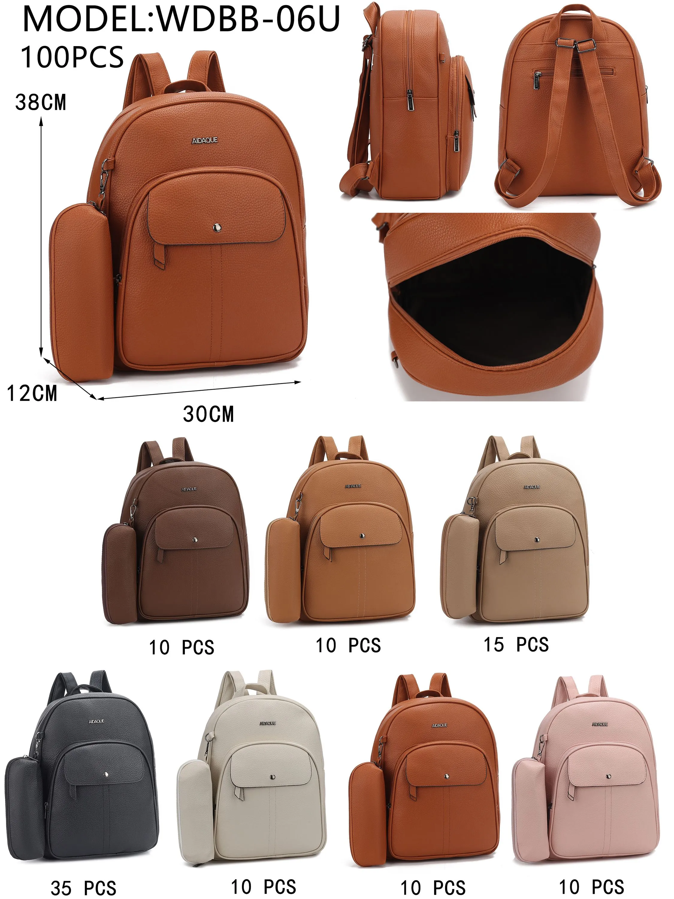 Mochila com estojo couro PU - WDBB-06U