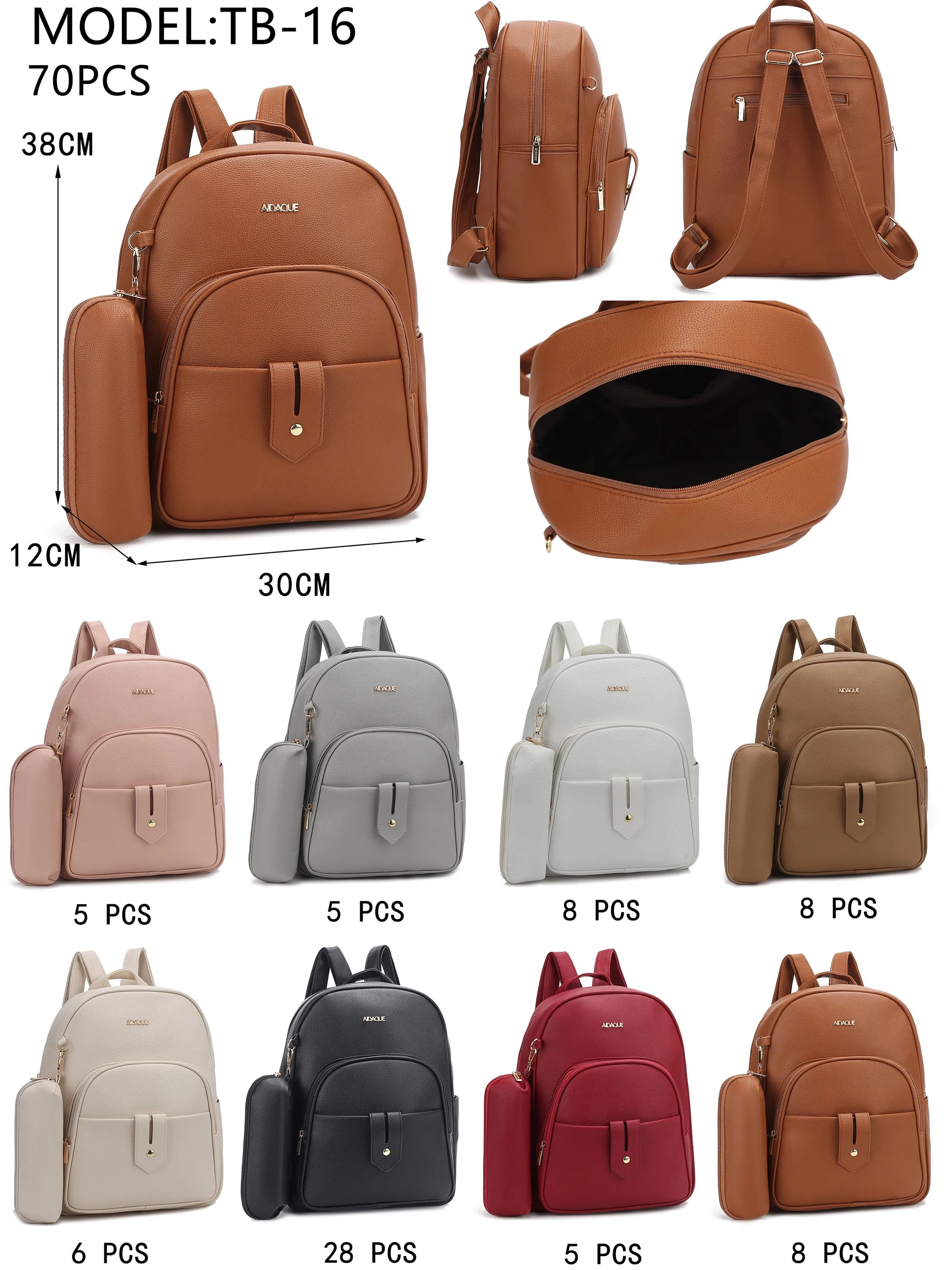 Mochila escolar couro PU TB16