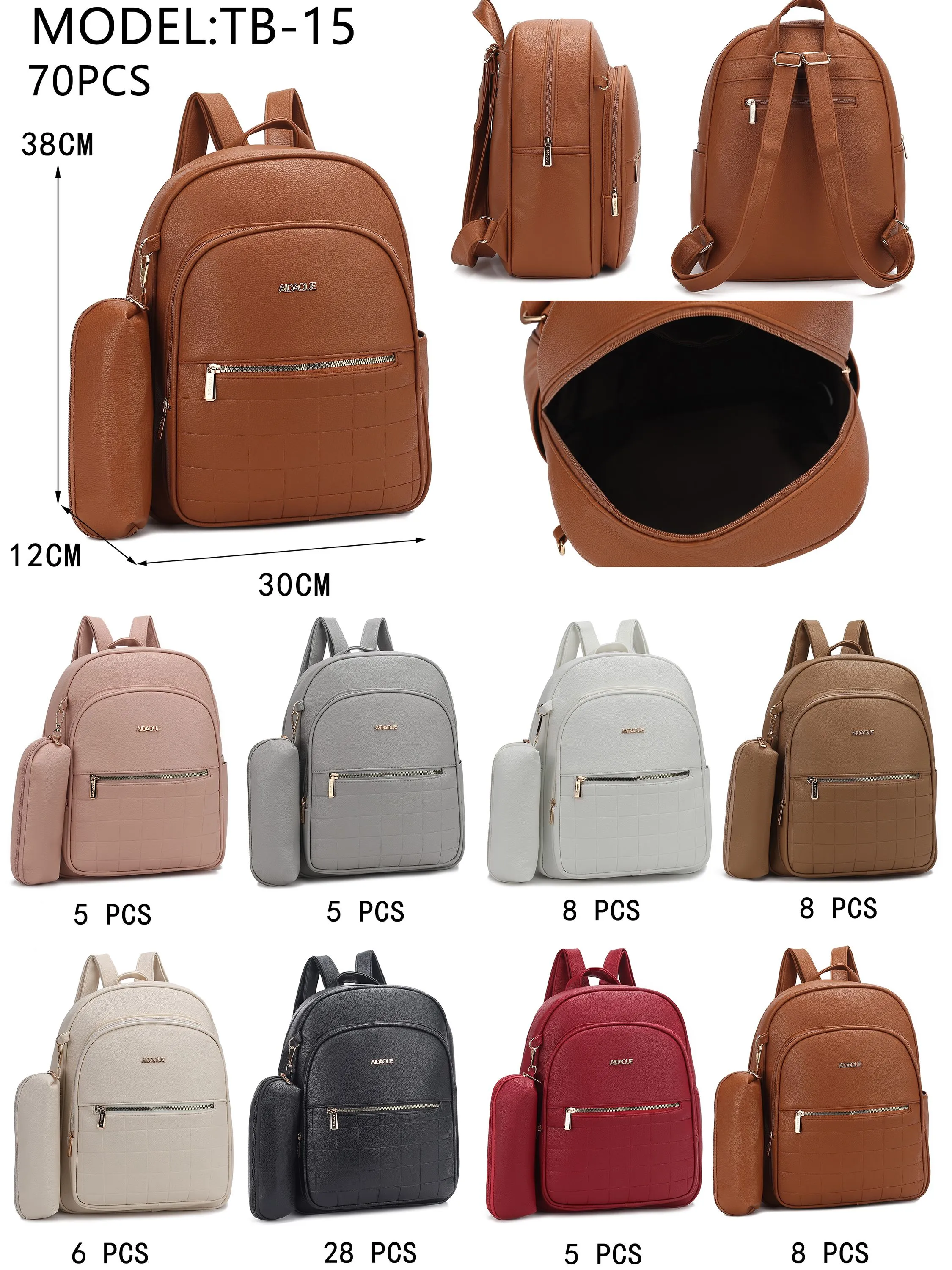 Mochila escolar couro PU TB15