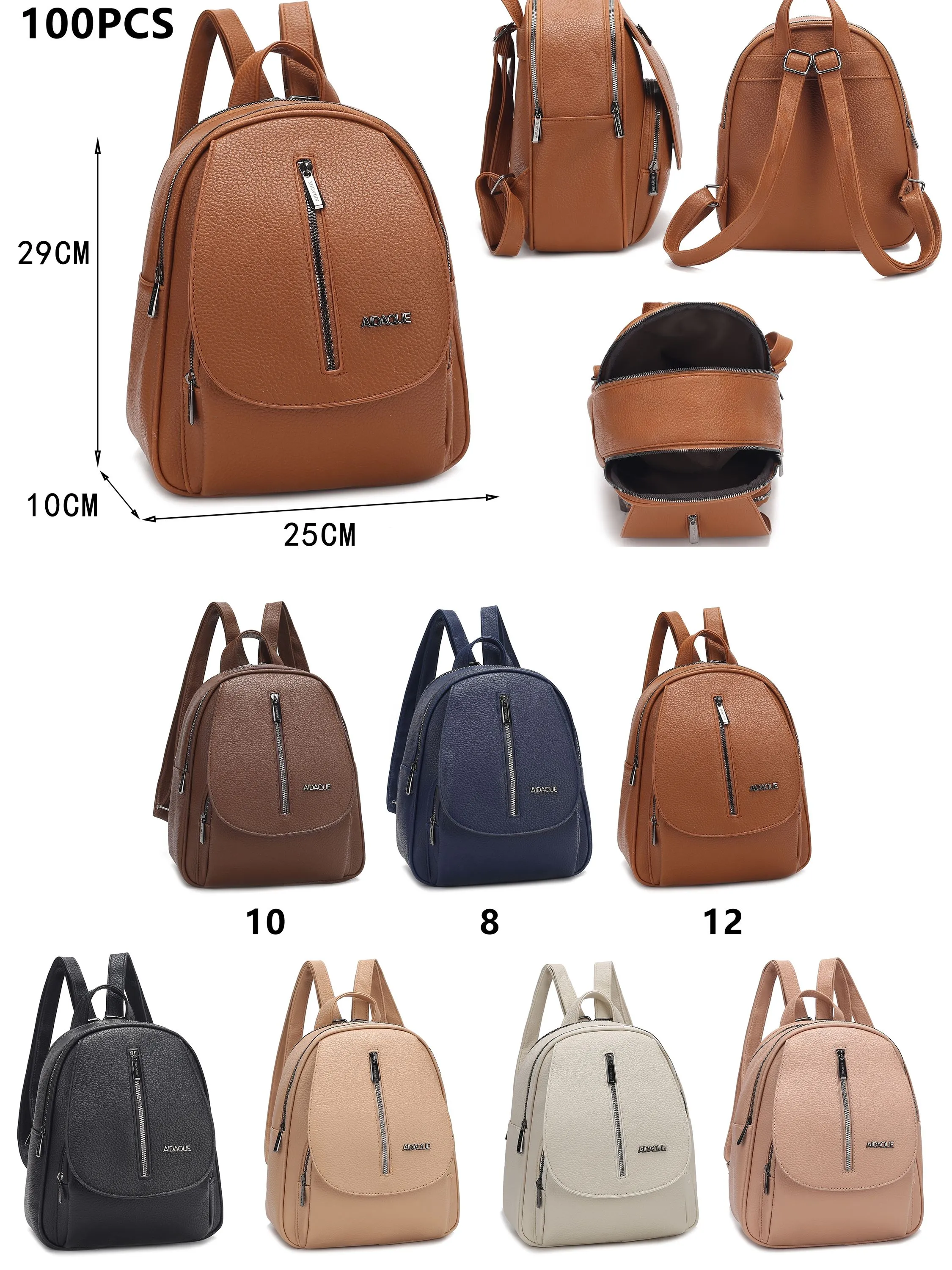 Mochila couro PU com chaveiro pompom cód: WDBB-02