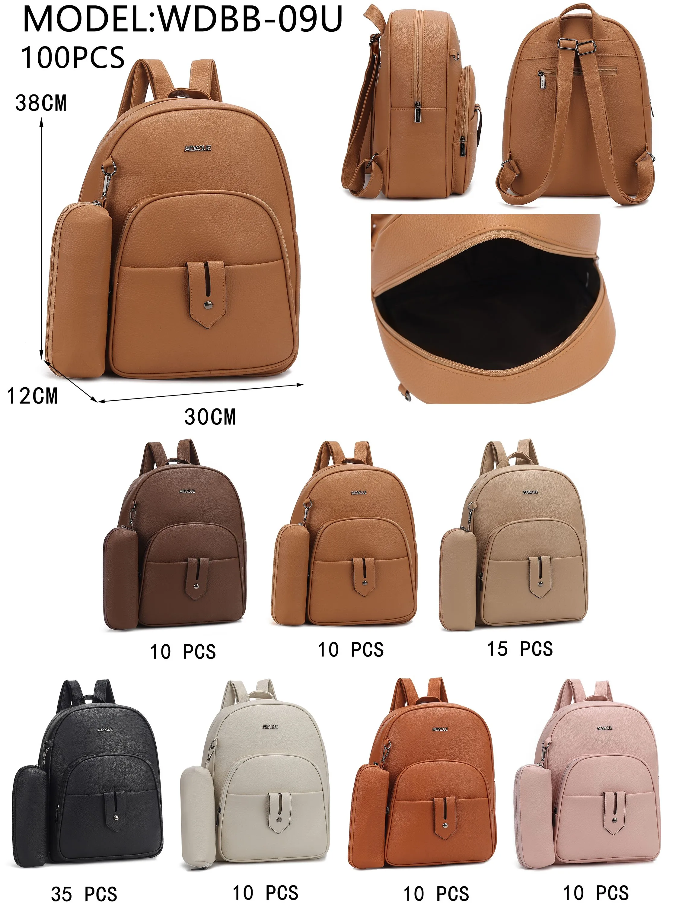 Mochila com estojo couro PU - WDBB-09U