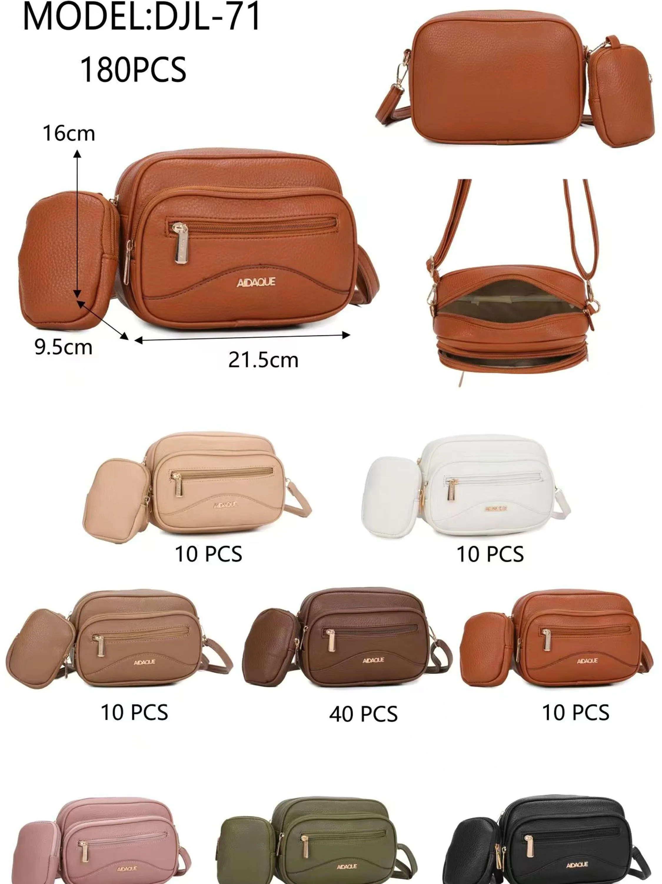 Bolsa feminina transversal com carteirinha couro PU - DJL-71