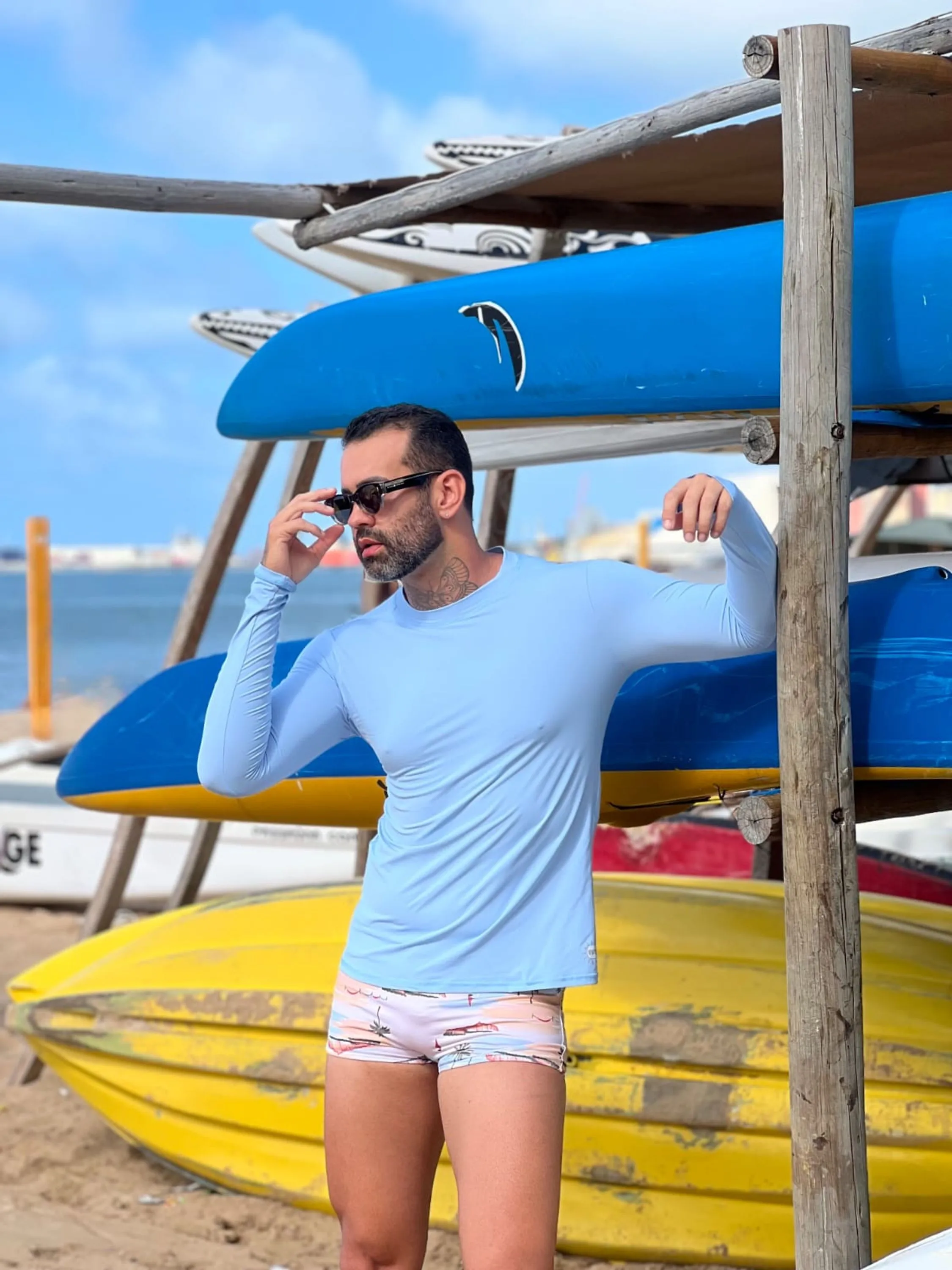 CAMISA UV ADULTO - AZUL