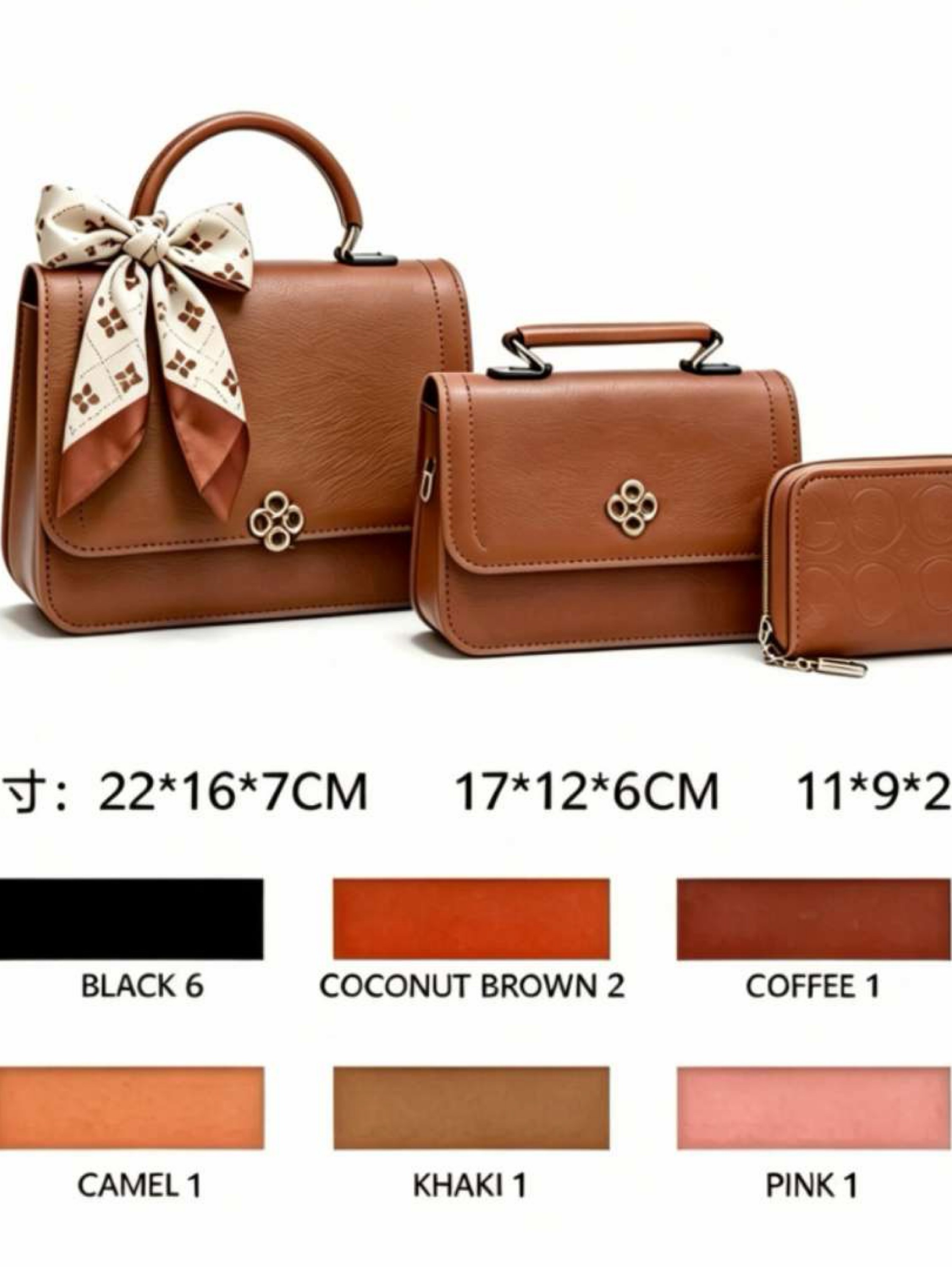 Conjunto elegante de duas peças com carteira integrada.196