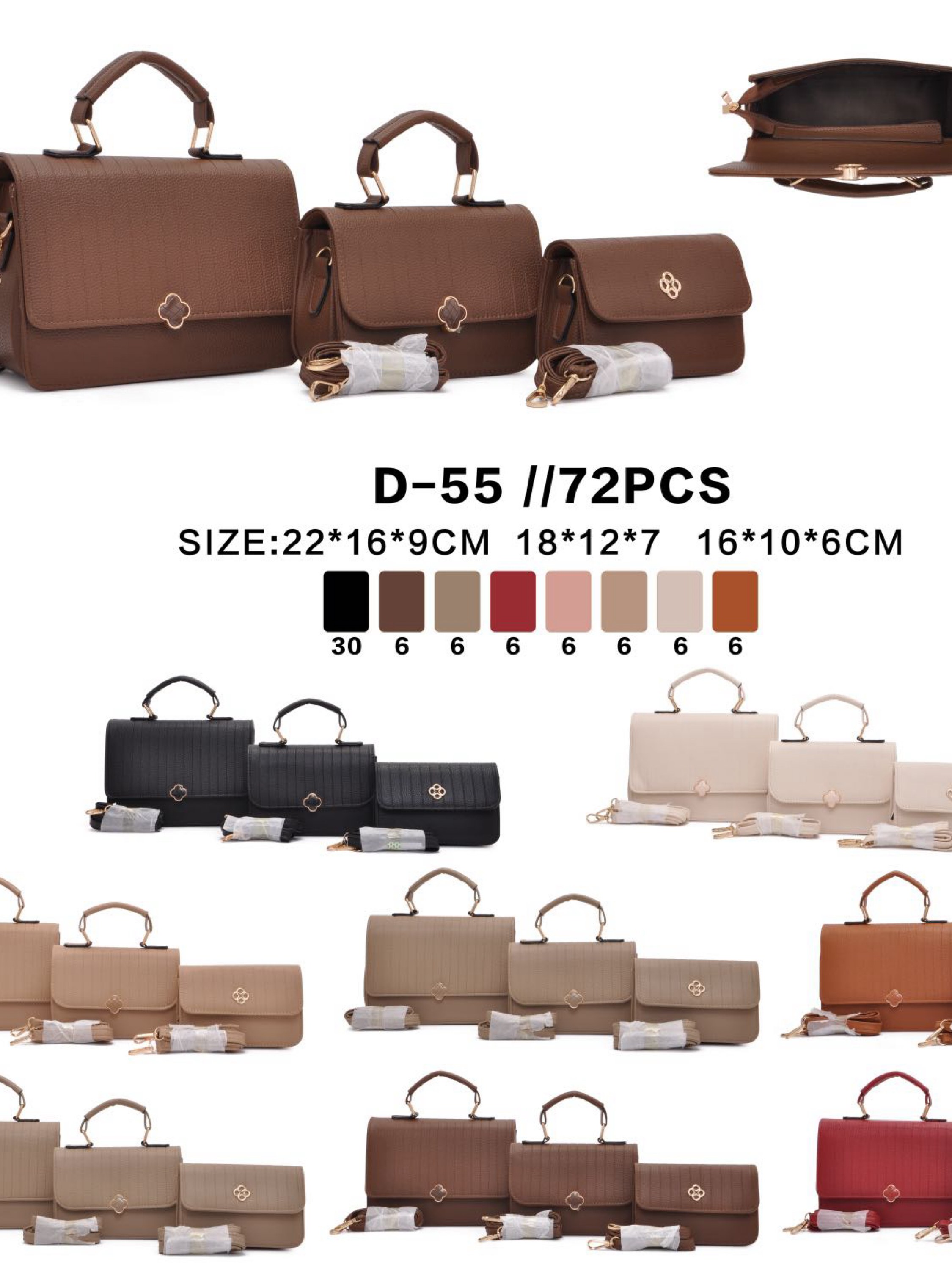 Conjunto de Bolsas Femininas da Moda D-55