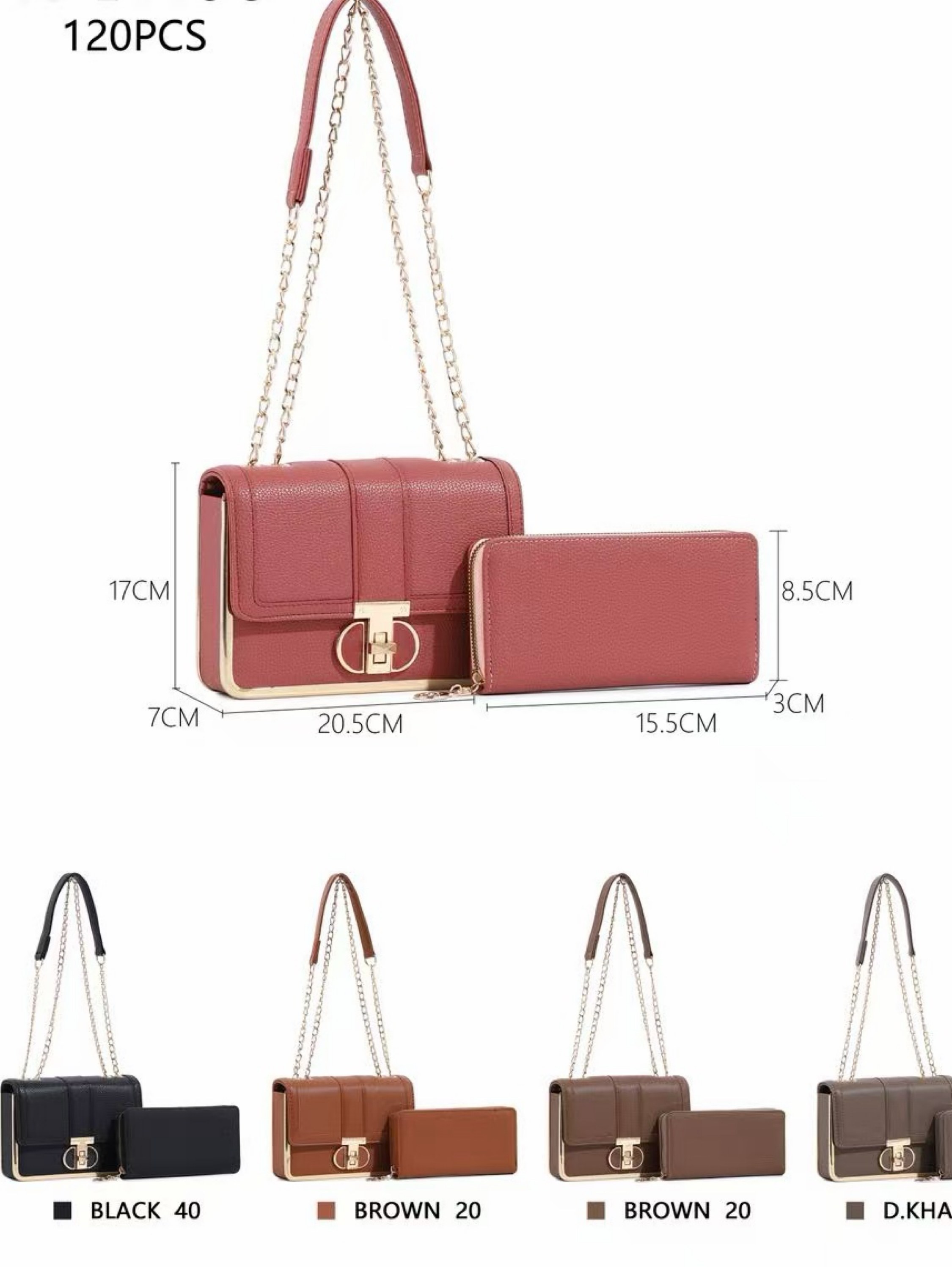 Bolsa feminina moderna com carteira integrada.08