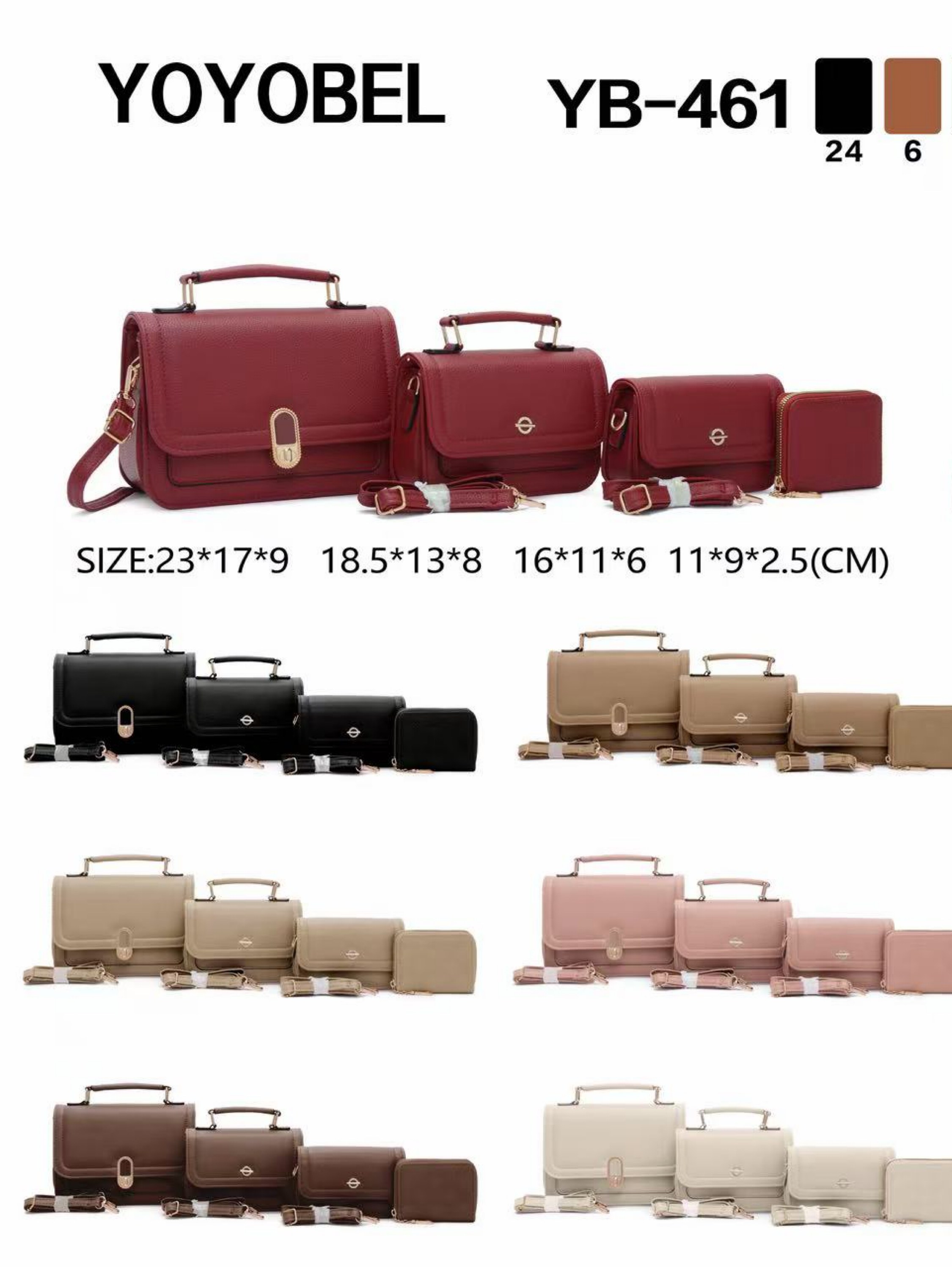 Bolsas casuais femininas da moda kit 461