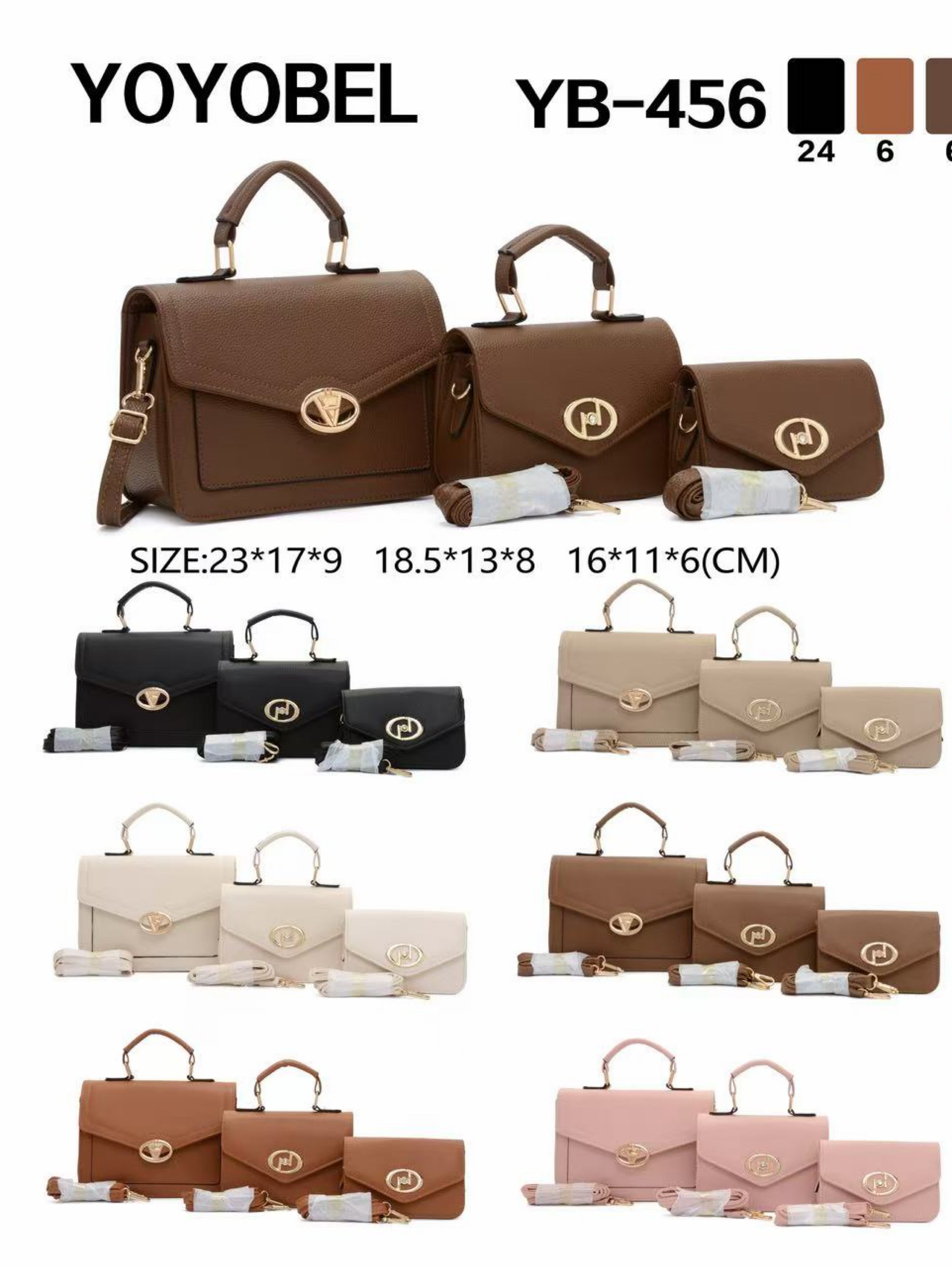 Conjunto de Bolsas Femininas da Moda YB-456