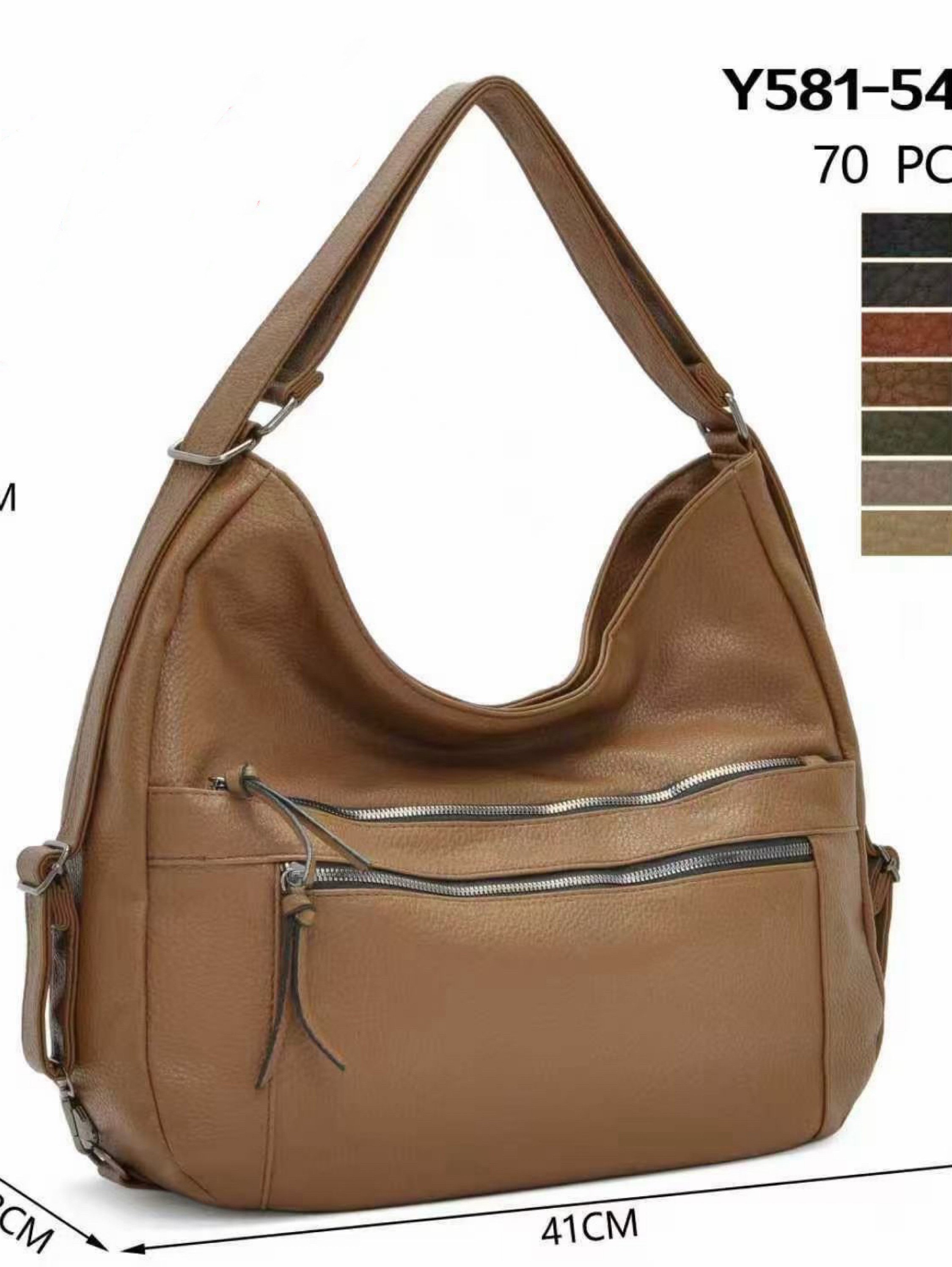 Uma bolsa grande e casual pode ser usada como mochila.581-54