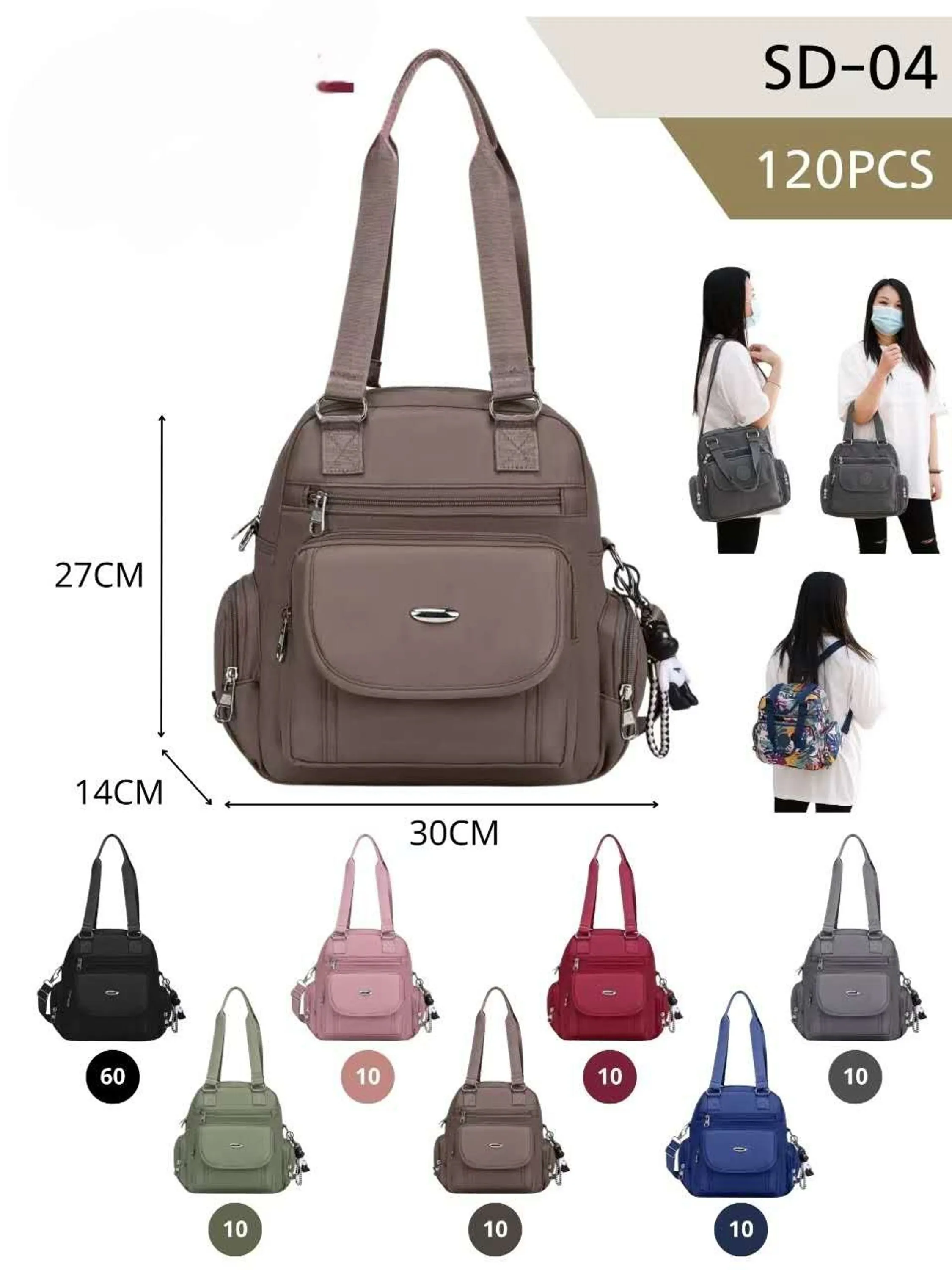 Bolsa três em um feminina