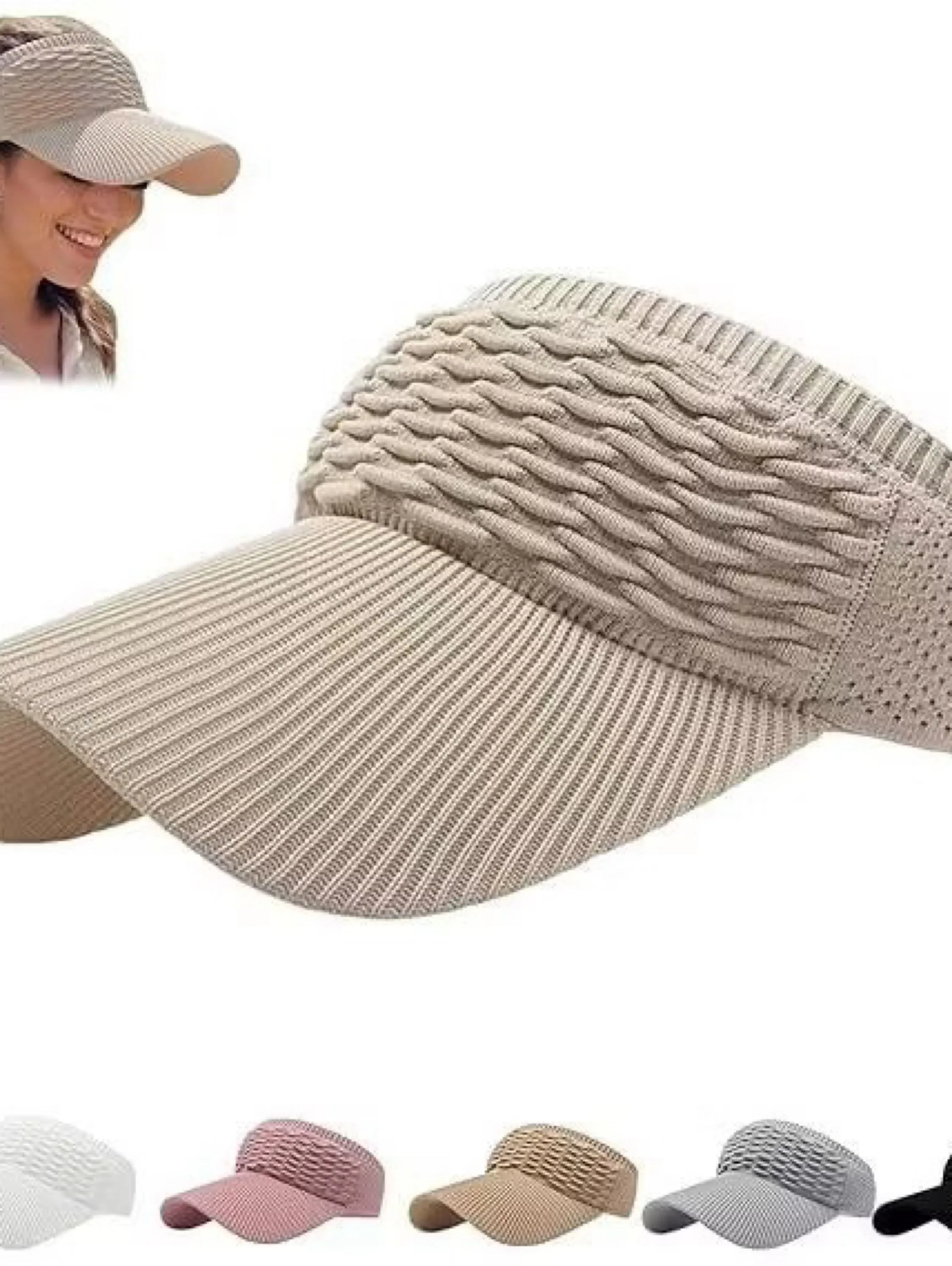 Chapéu/Boné Feminino De Aba Longa Respirável  Viseira