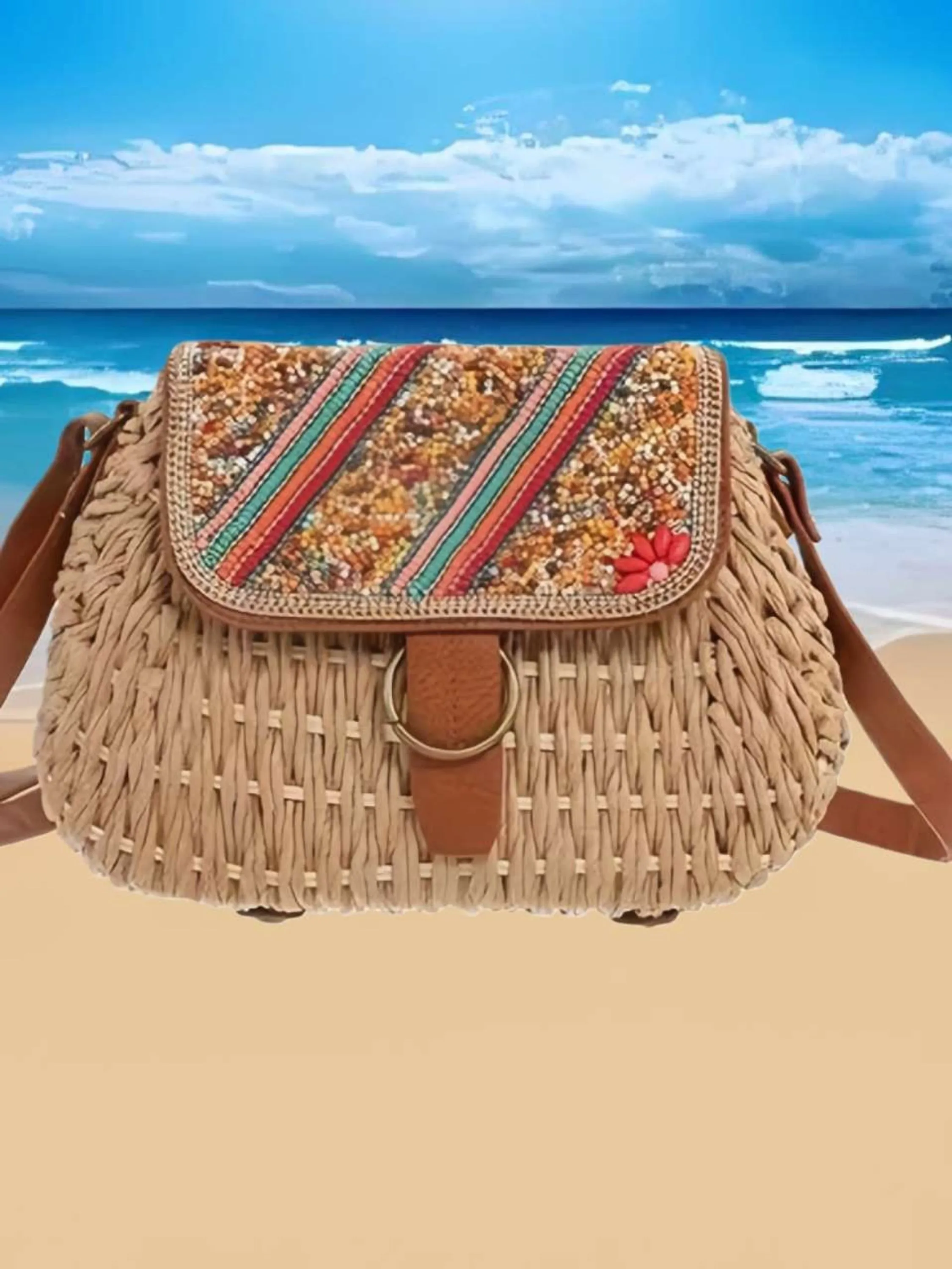 Bolsa de Palha Redonda Versátil
