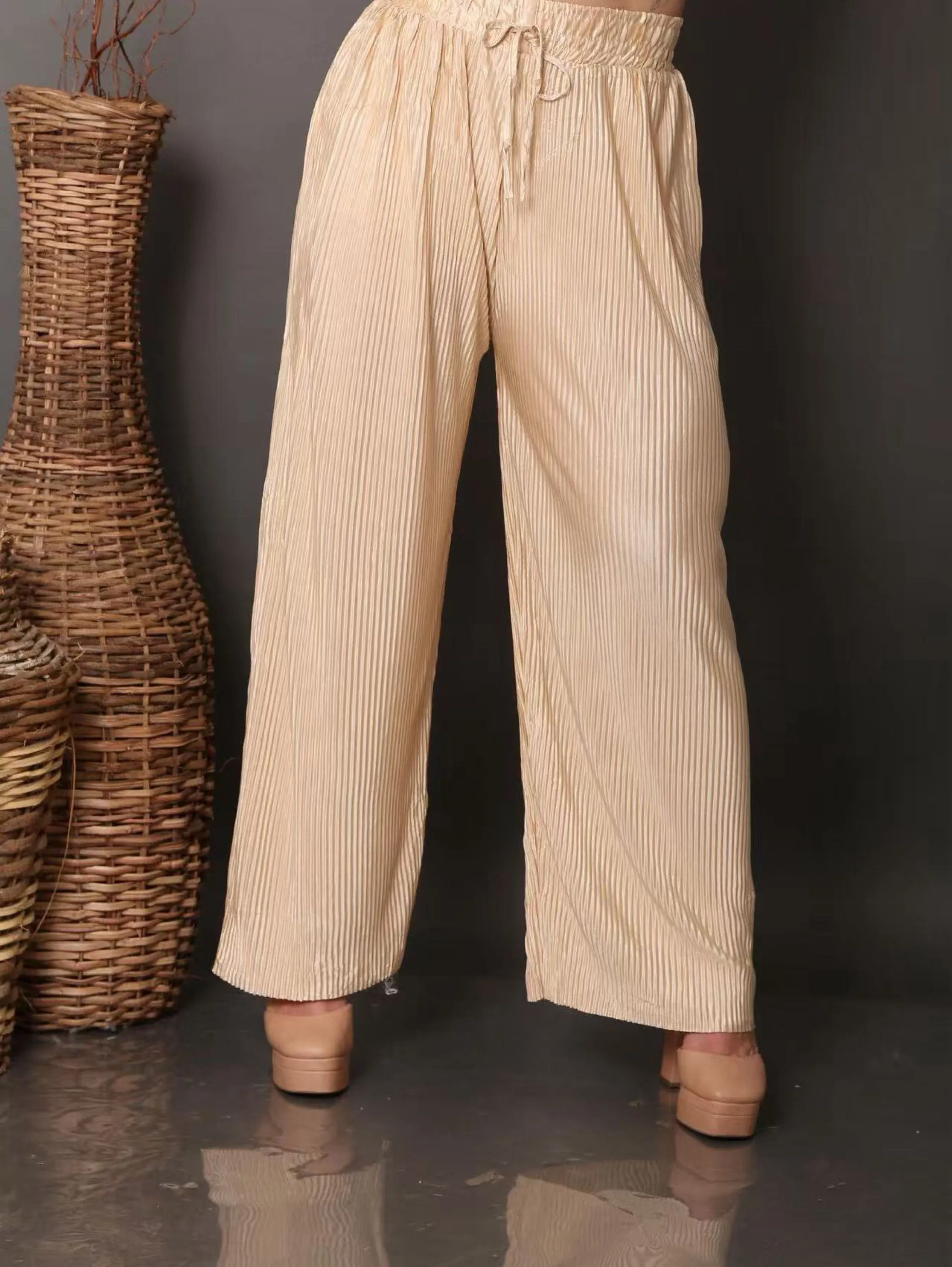 Calça Feminina Pantalona Canelada Premium