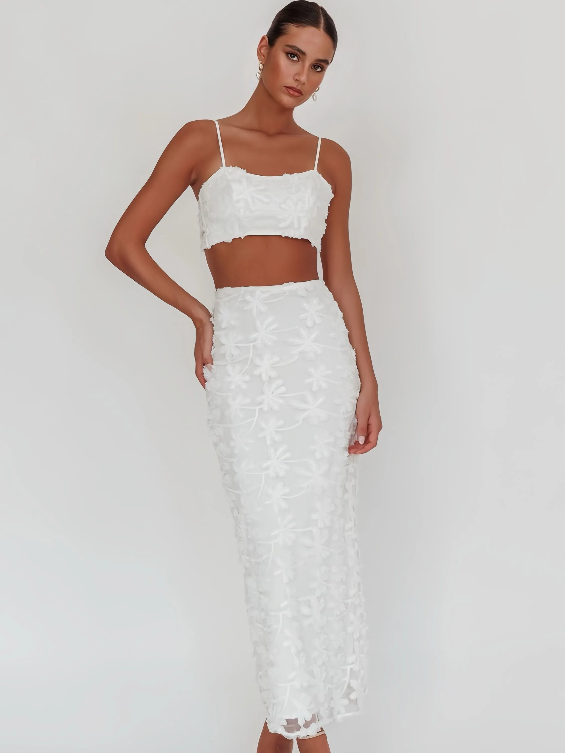 Conjunto Floral detalhes d flor - Feminino