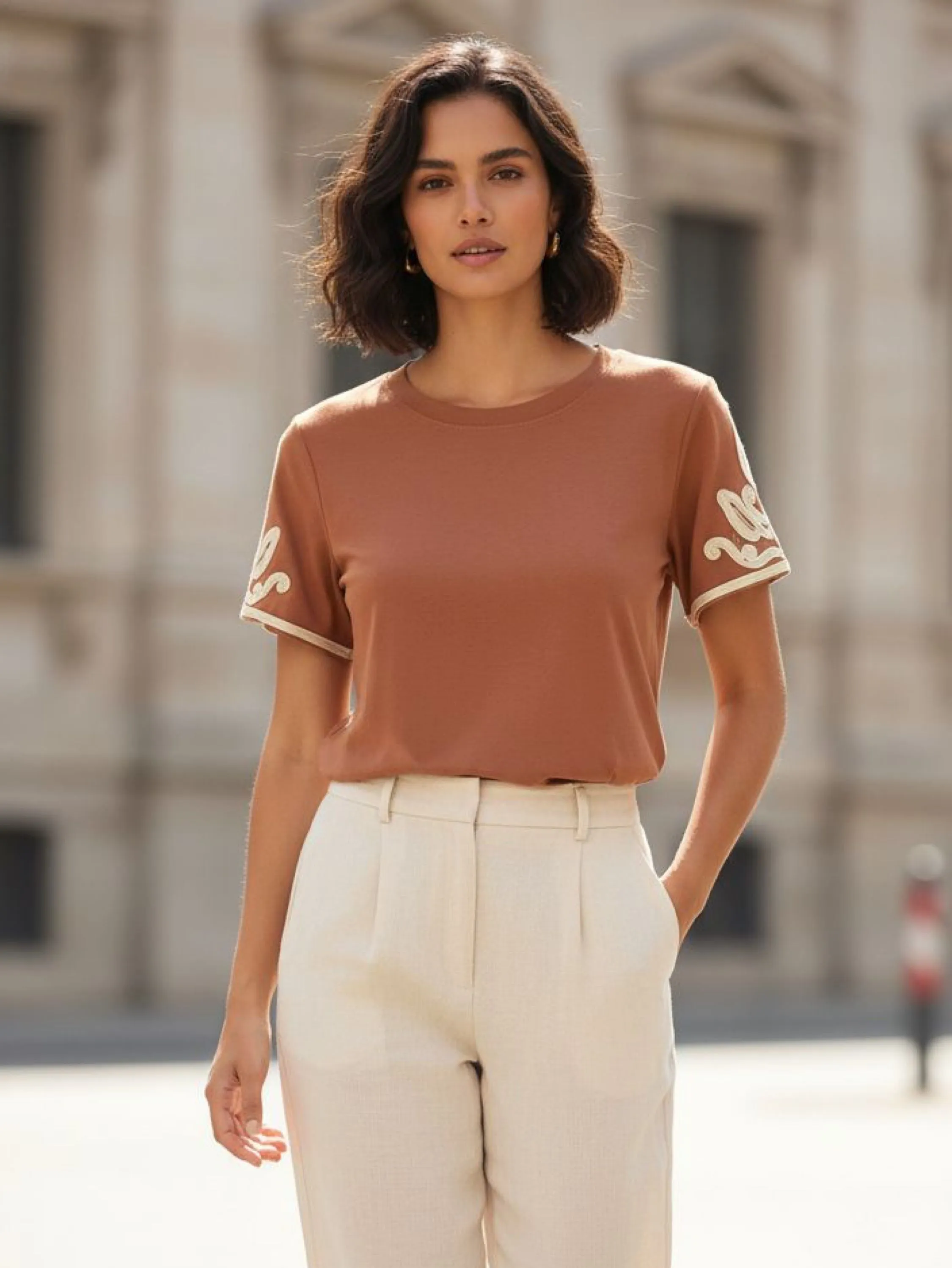 Blusa manga curta trabalhada cod 90210