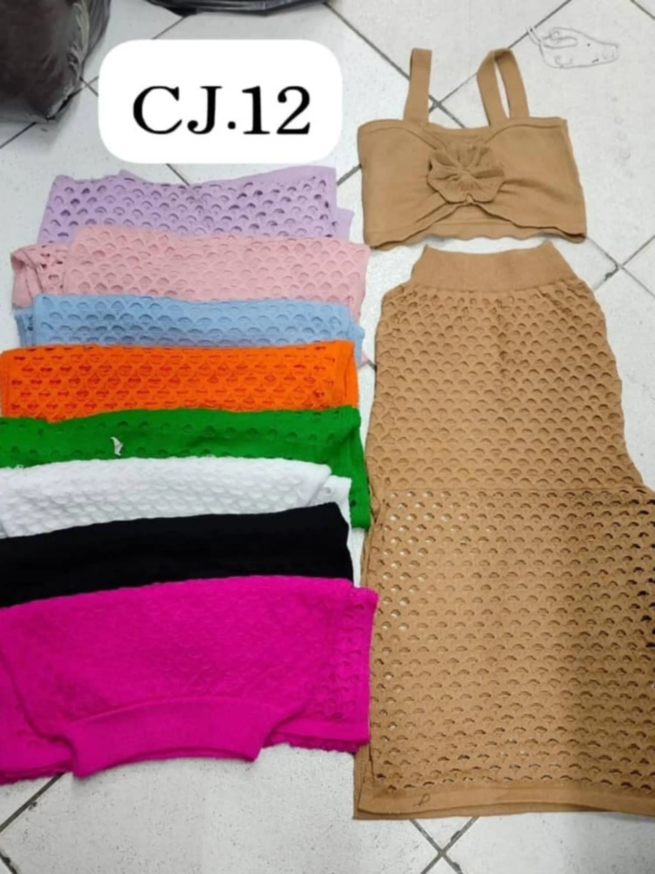 Conjunto flora tricô modal