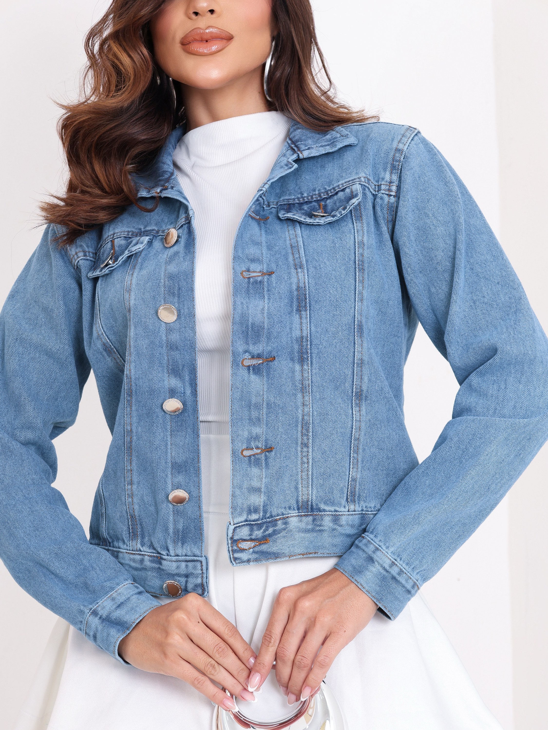 Jaqueta jeans moda feminina