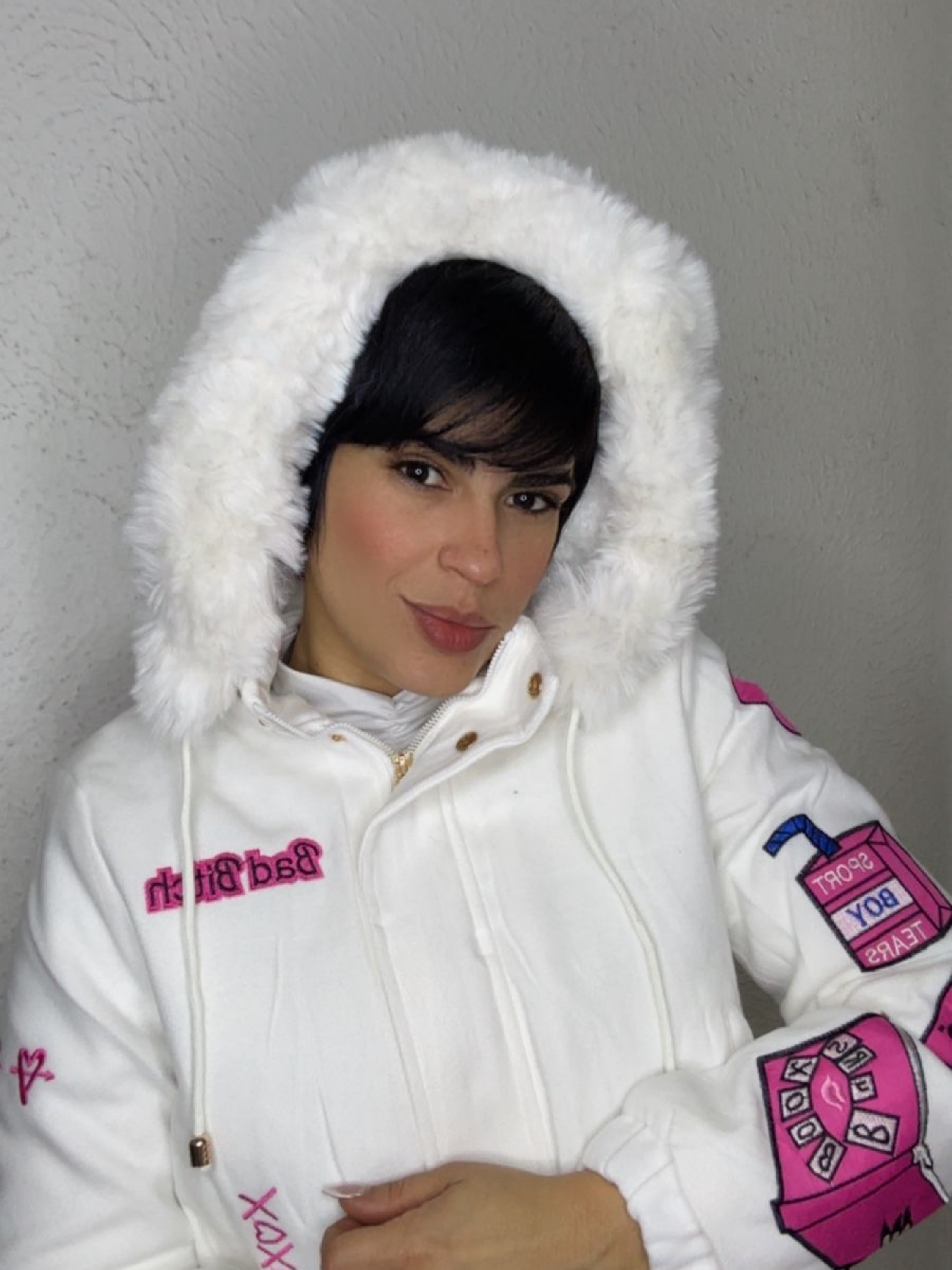 Jaqueta puffer de la batida com detalhe