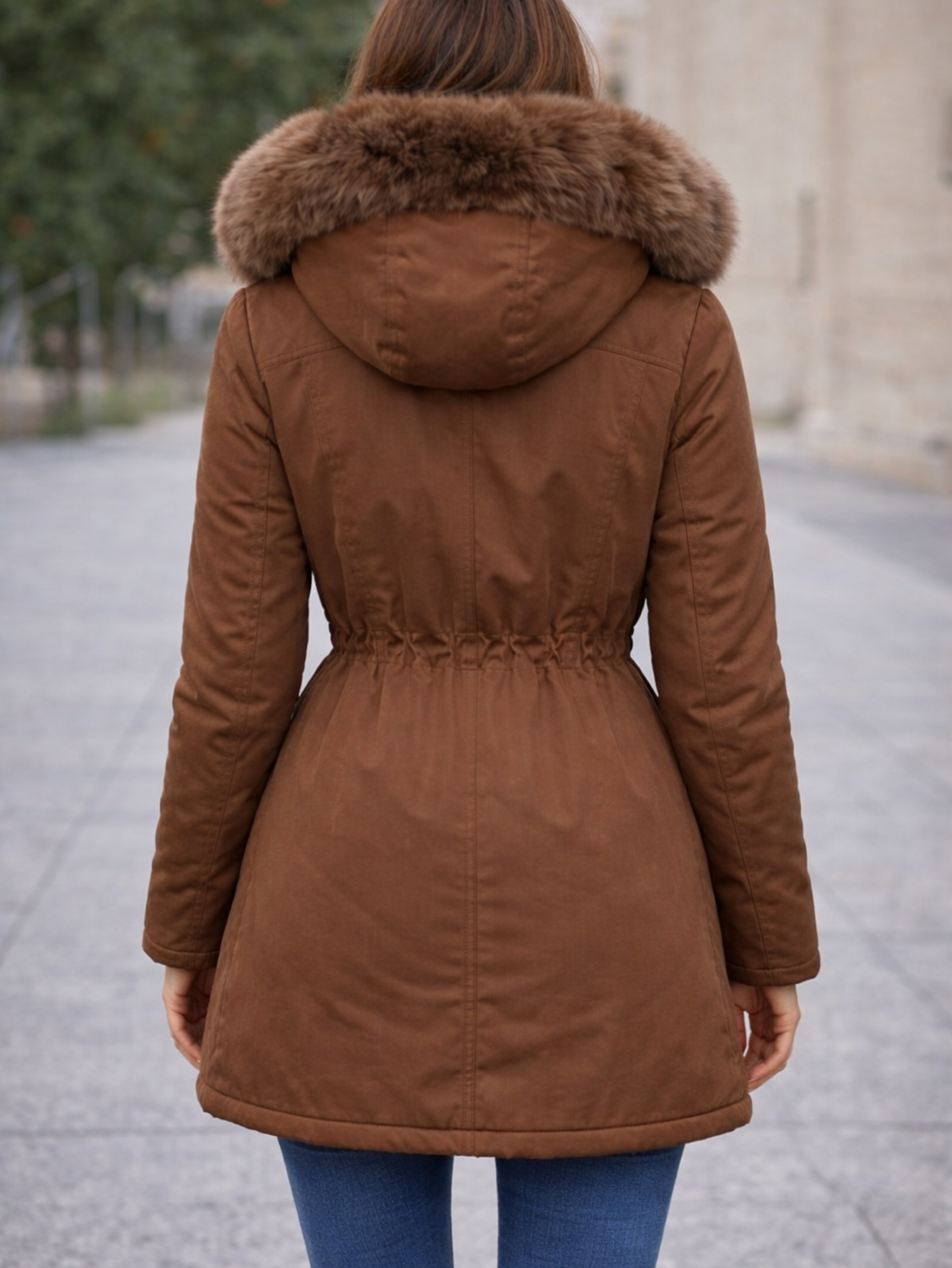 Parka feminina sarja Peluciada do M até G5