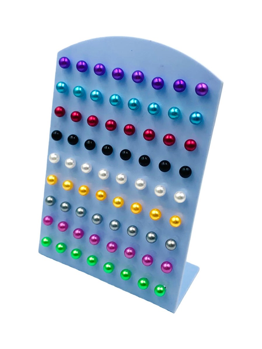 Brincos Strass Perola Cartela Feminino Kit 36 Pares