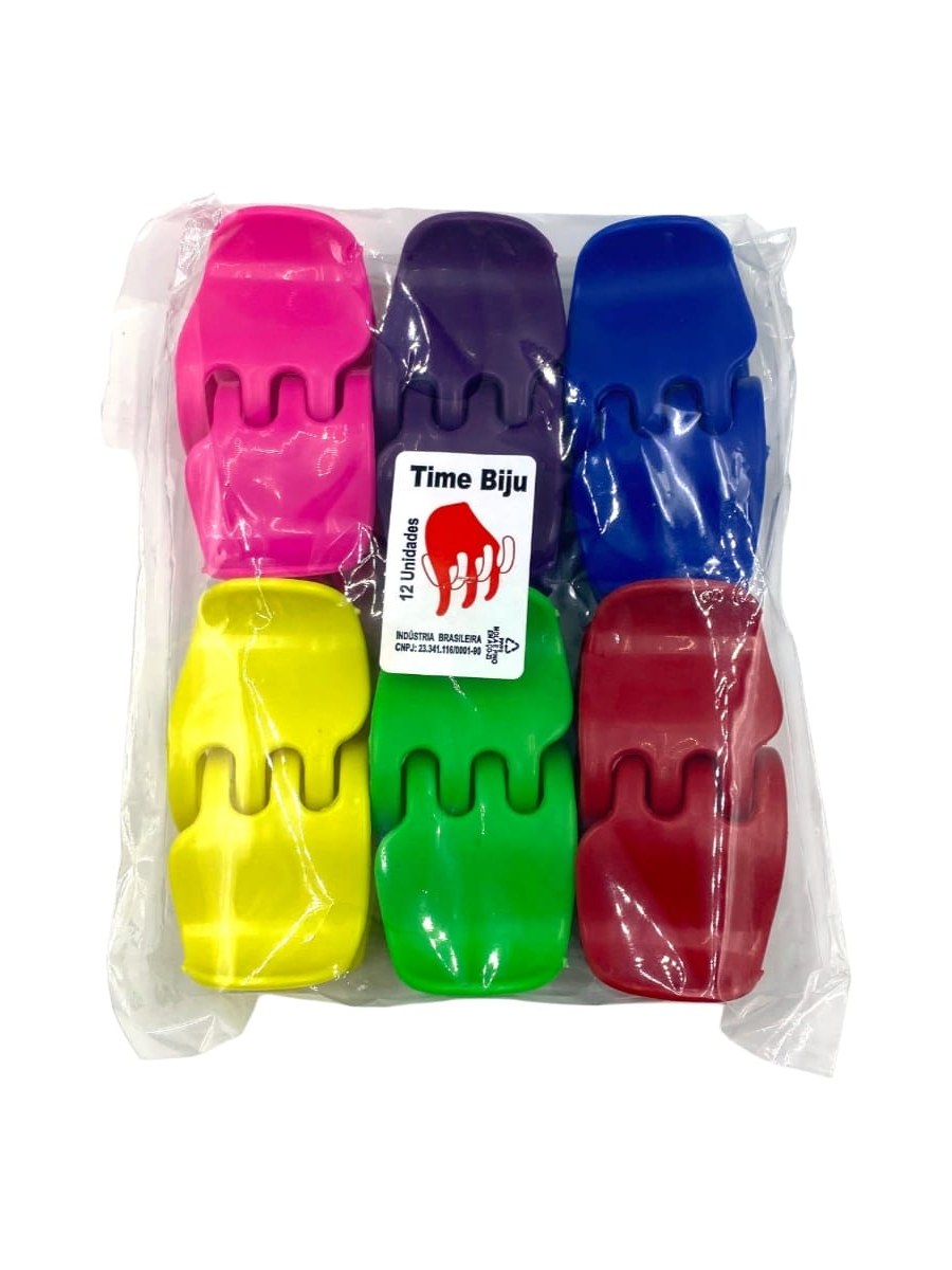 Kit 12 Piranha Cabelo Media Plastico Basica