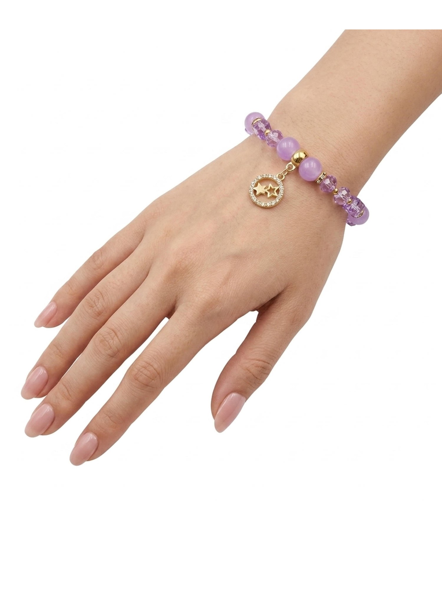 Pulseira de Cristal Feminina Miçanga com Pingente Kit 12Peça