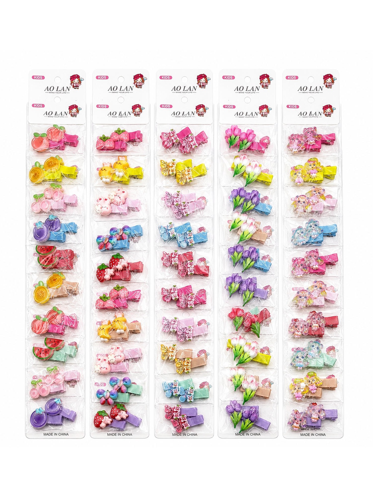 Kit 20 Bico de Pato Presilha de Cabelo Infantil Decorativo