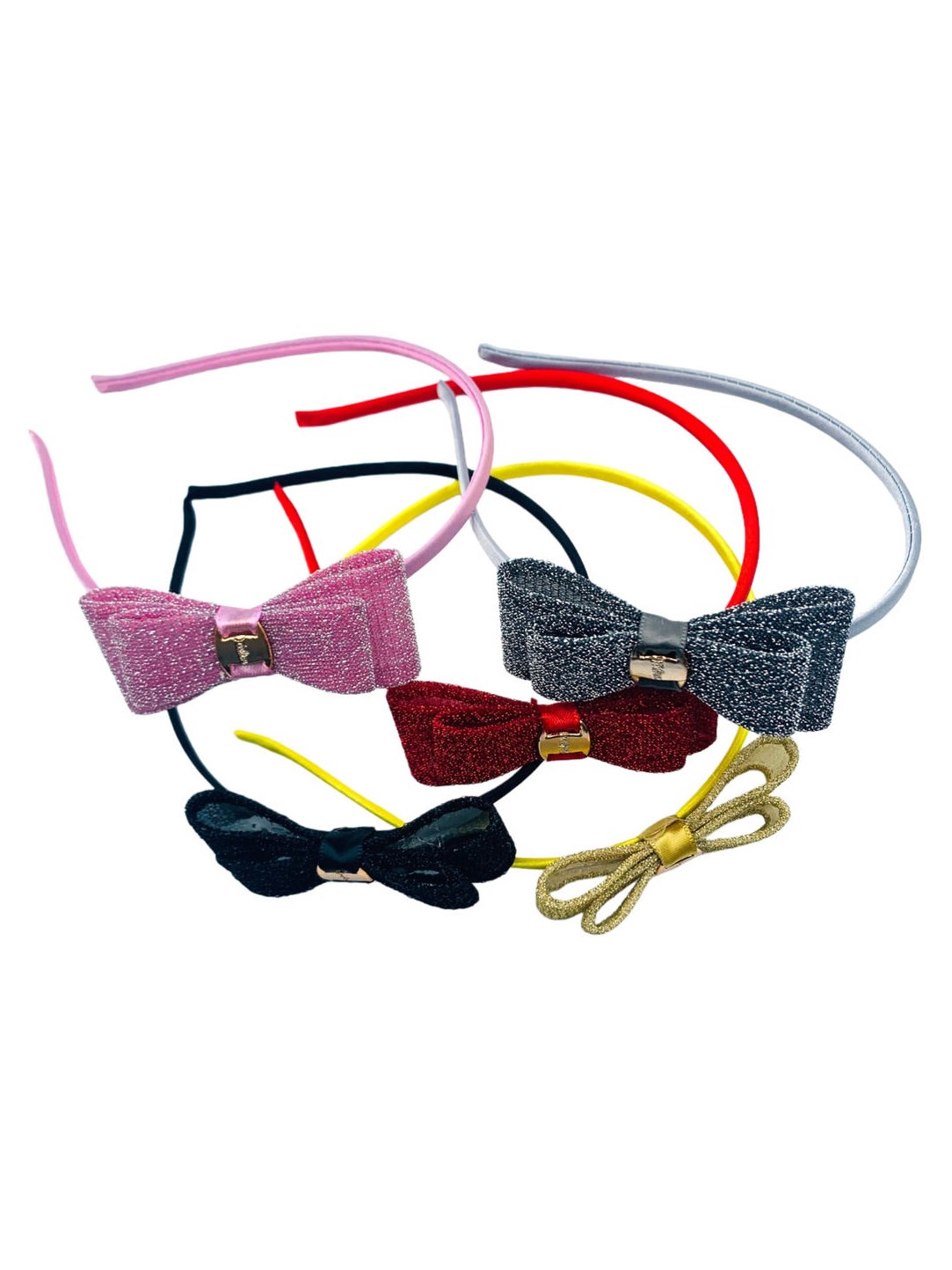 Kit 12 Tiara Cabelo Laco Fita Brilhante Metalizada