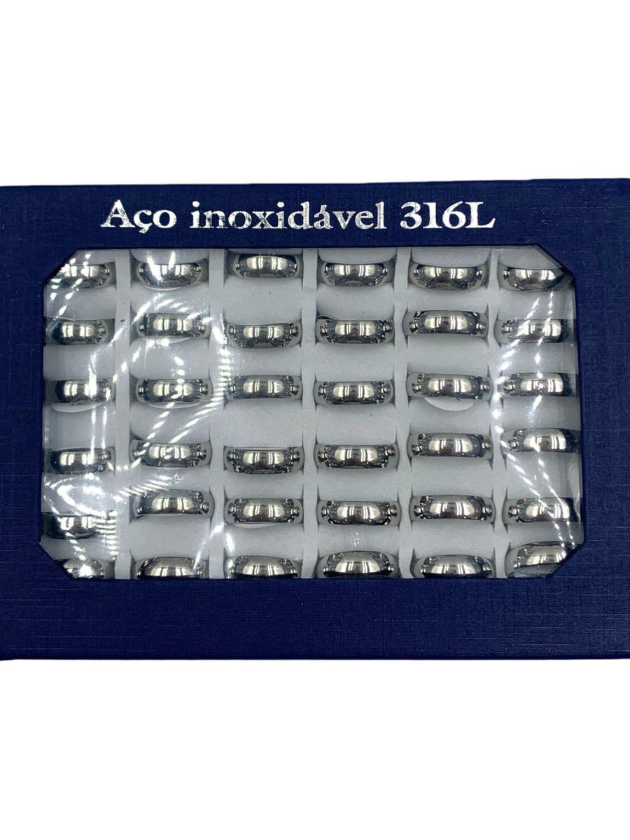 Kit 36 Alianças Aço Inox 316l Prata Casamento Unissex