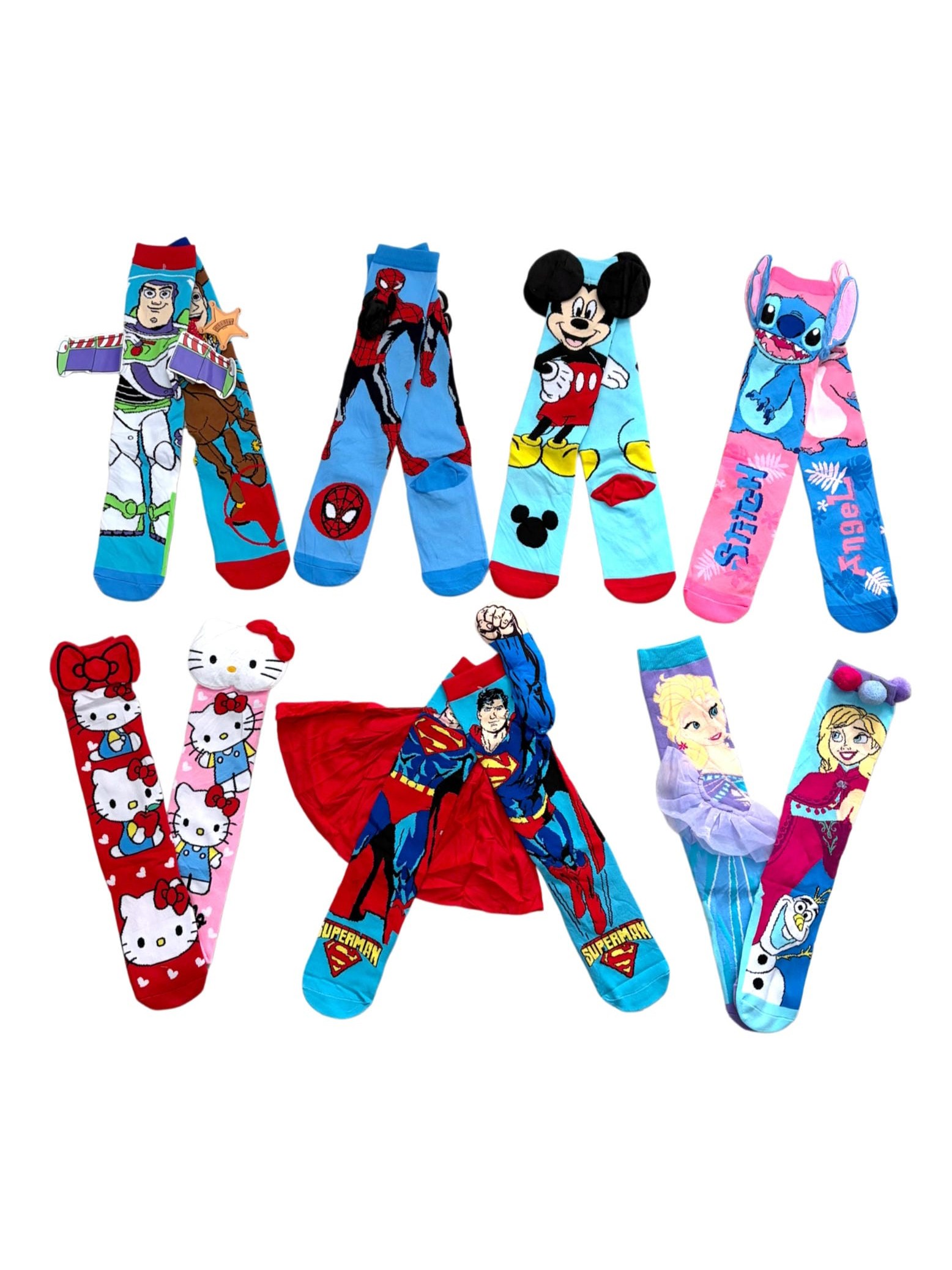 Meia Maluca 3D Divertida Cartoon Estampada Infantil 12 Pares
