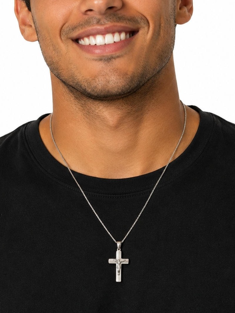 Colar Cruz Crucifixo Jesus Aço Inoxidavel Kit 12 Peças