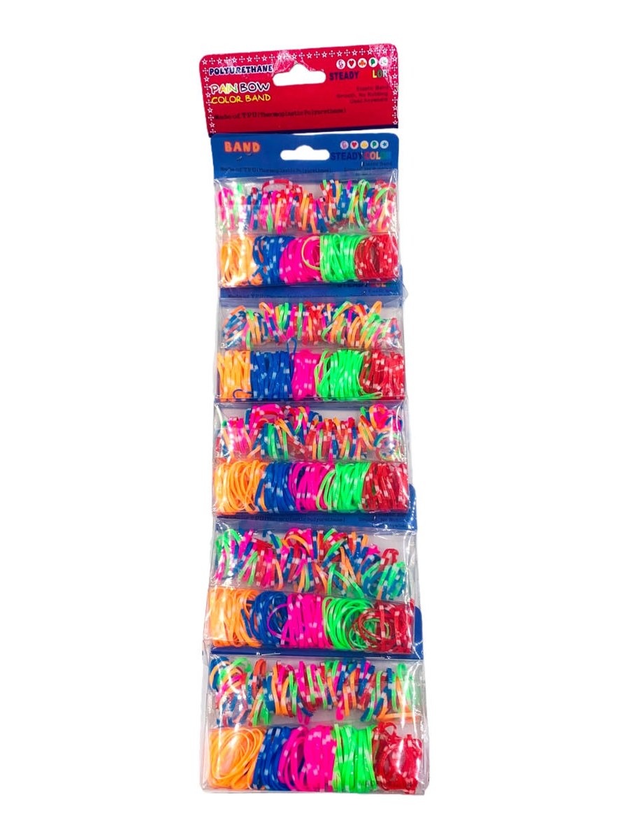 Kit 5 Pacotes Liguinha de Cabelo Elástico Silicone Core