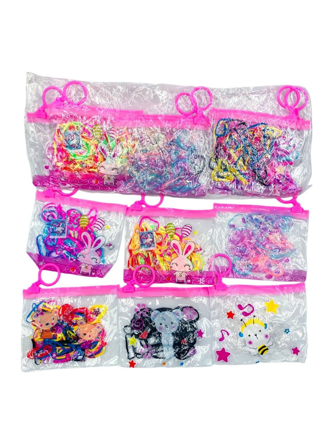 Elasticos Cabelo Silicone Descartaveis Bolsinha Kit 12Pacote