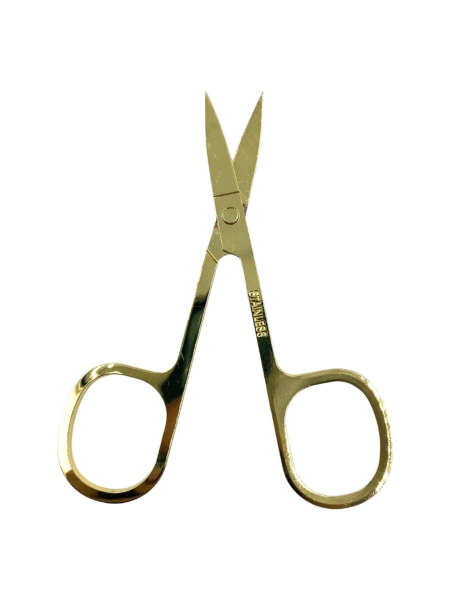 Kit 12 Tesourinhas De Unha Sobrancelha Aço Inox Dourada