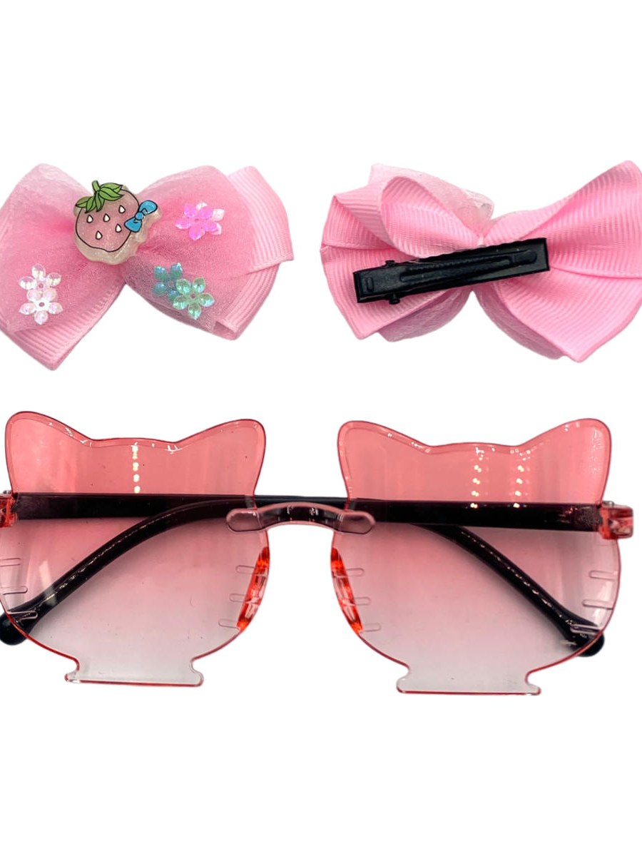 Kit Infantil Oculos de Sol Divertido e Par de Presilha