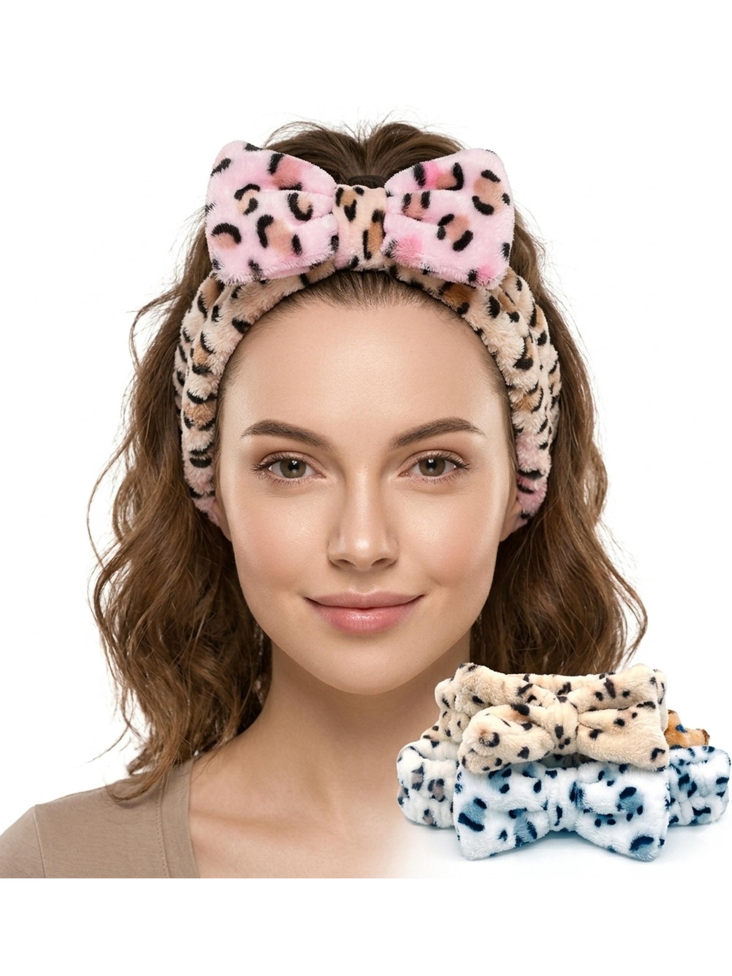 Faixa de Cabelo Maquiagem Skincare Pelucia Kit 12 Peças