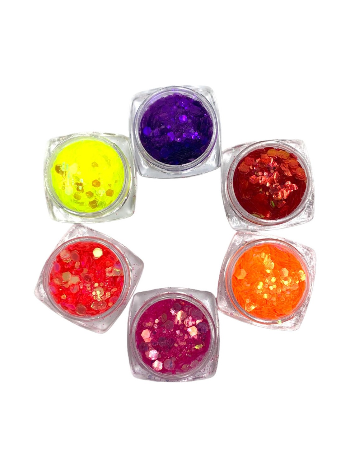Glitter Flocos Brilhantes pra Decoracao Unha Olho 30Potinhos