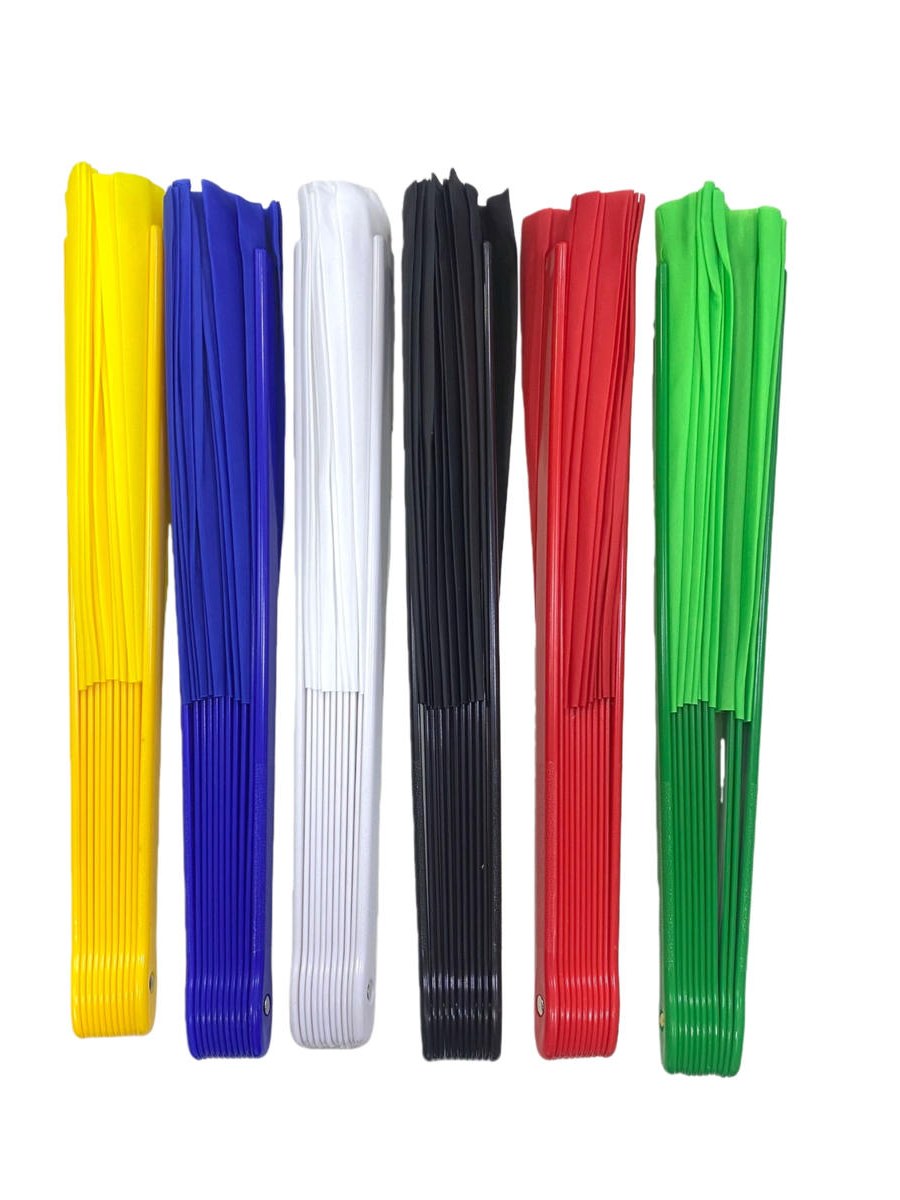 Leque de Plástico Dobrável Abanador Festa Eventos Calor 12Pc