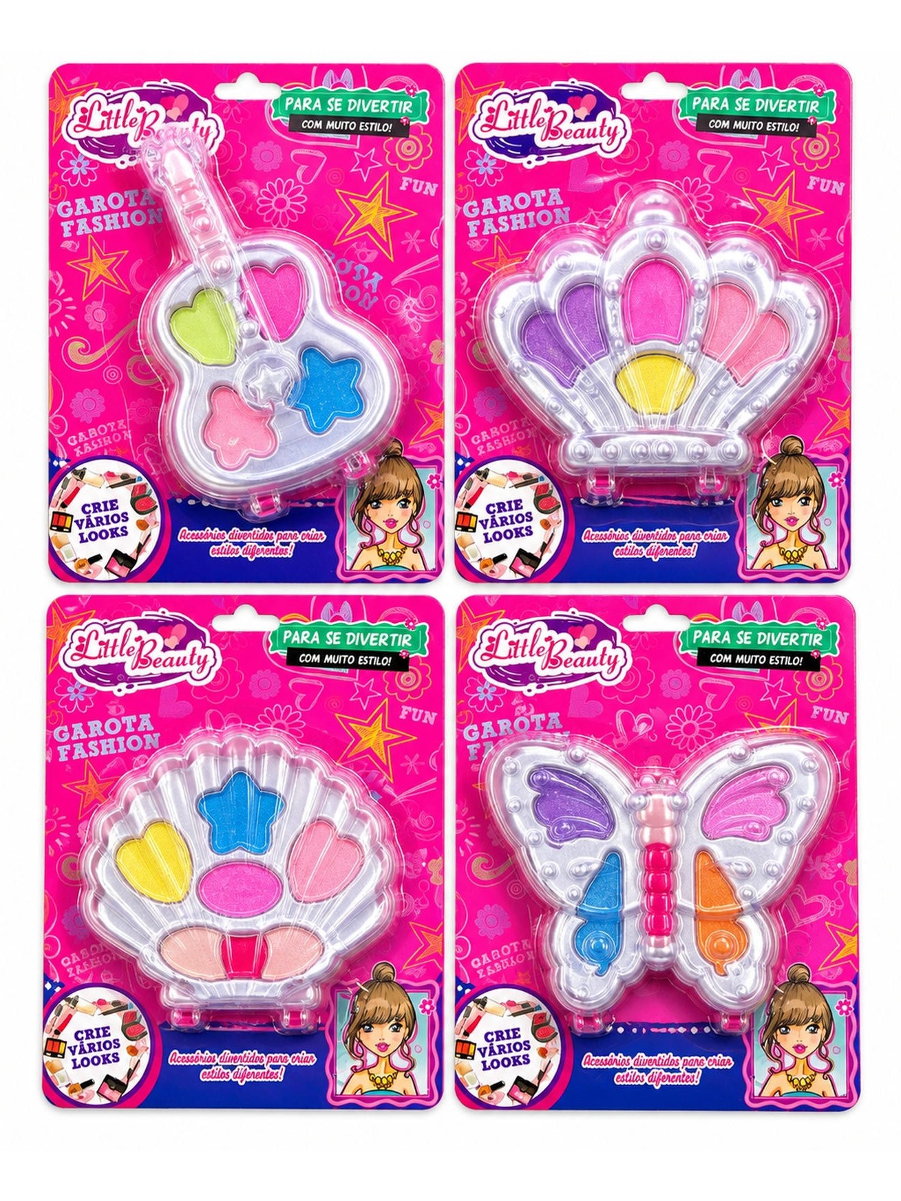 Kit 4 Presente Dia Das Crianças Maquiagem Infantil Paleta