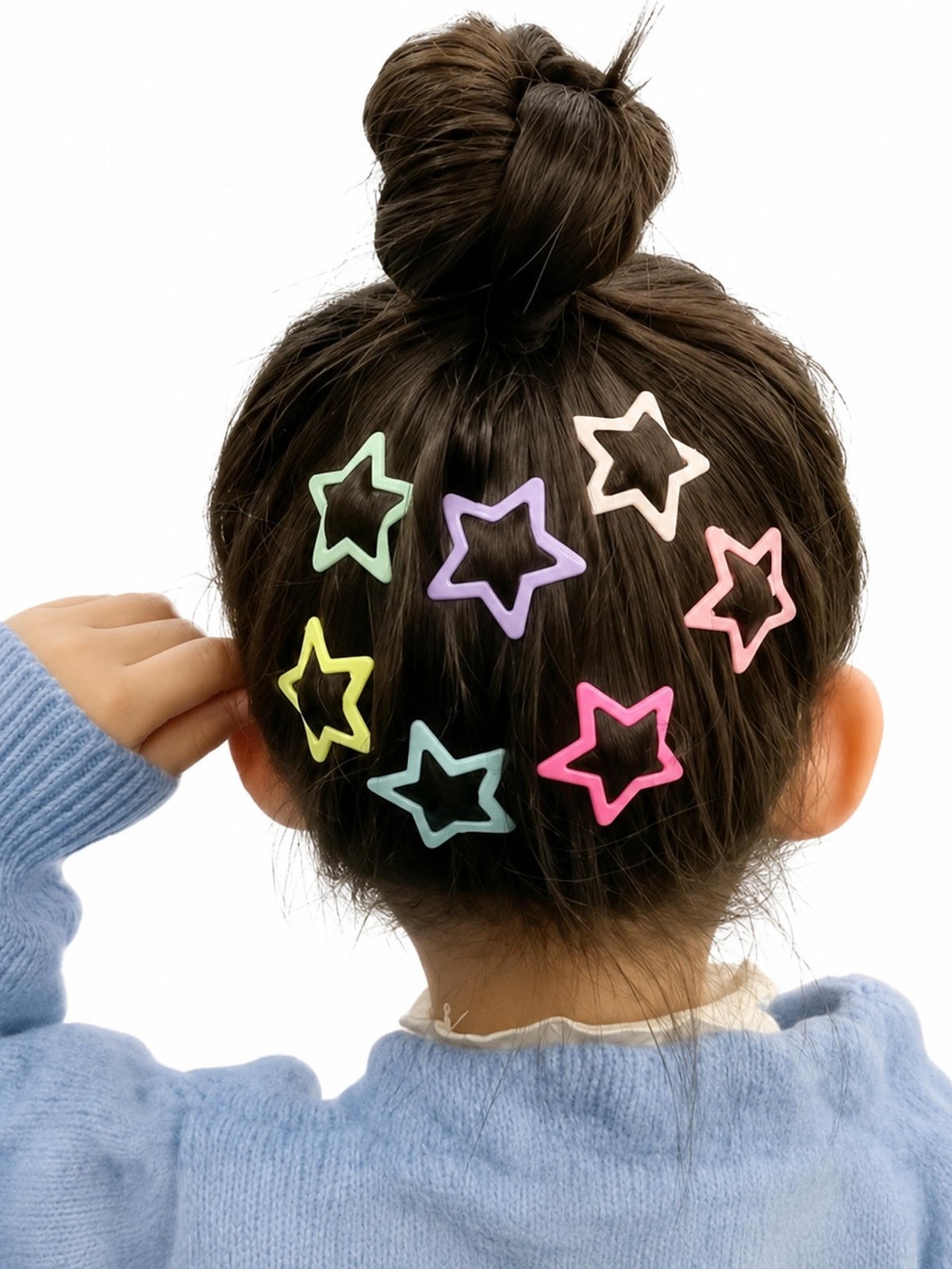 Tic Tac Cabelo Presilha Estrela Infantil Menina Kit 120Peças