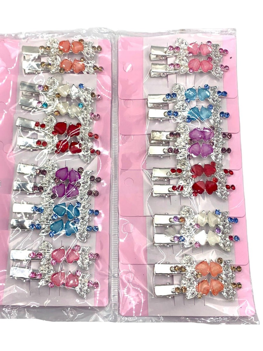 Presilha Cabelo Metal Strass Enfeite Feminino Kit 24