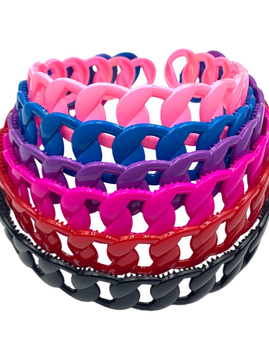 Kit 12 Tiara Cabelo Arco Plastico Vazada com Dentes