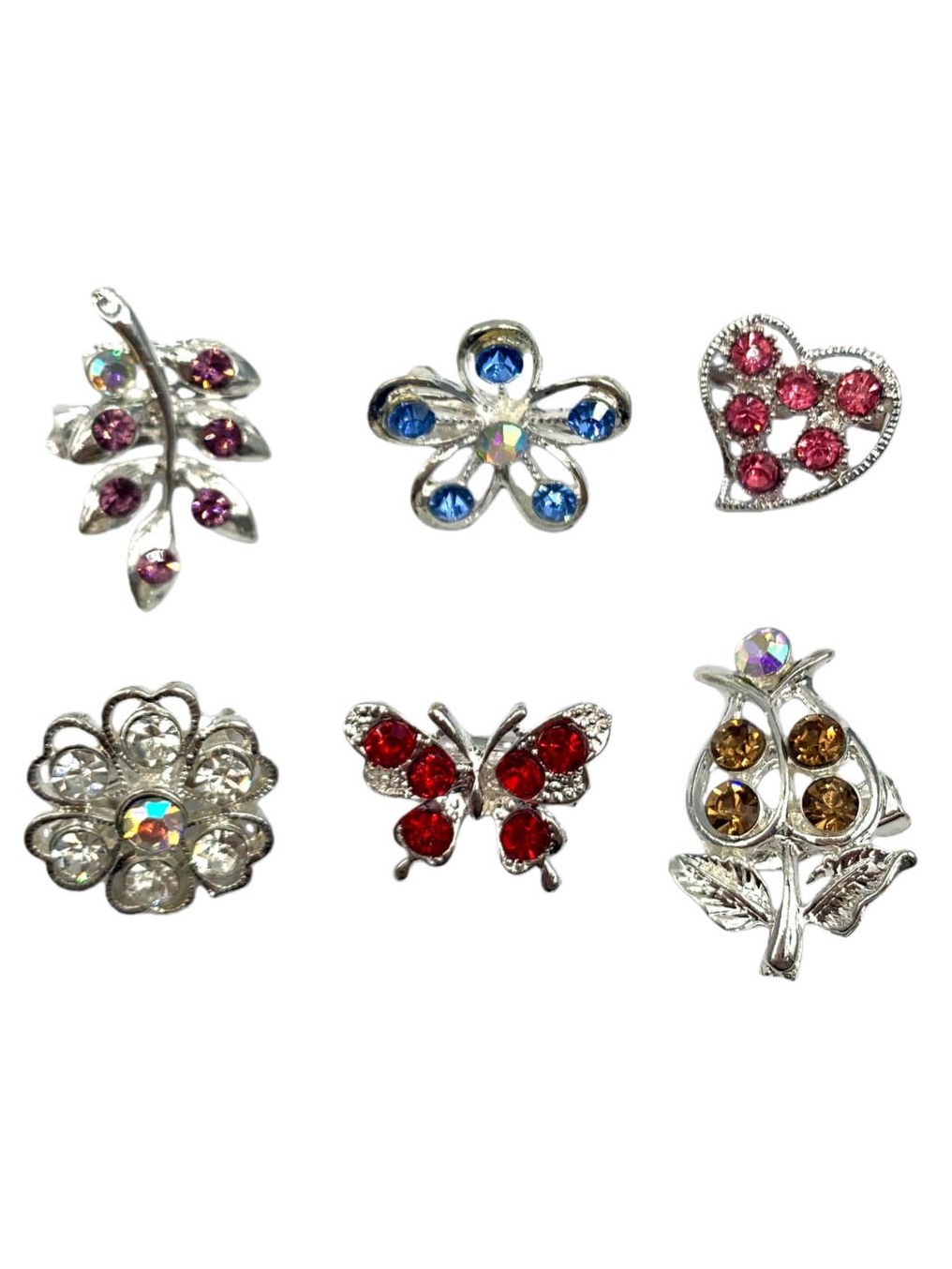 Kit Cartela 12 Broche Alfinete Strass Decorativo Brilhante