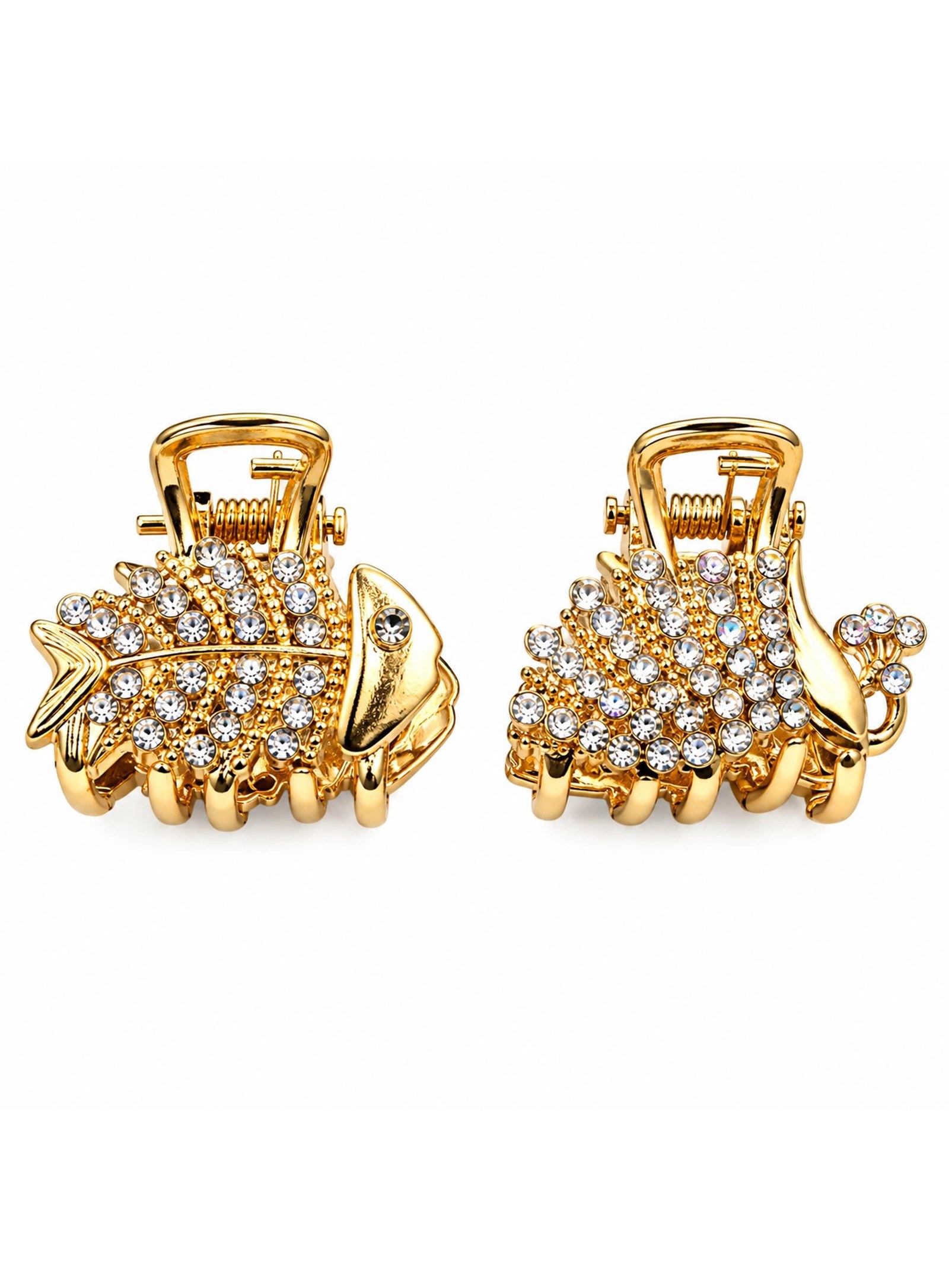 Kit 12 Piranha de Cabelo em Metal com Strass 2,5cm